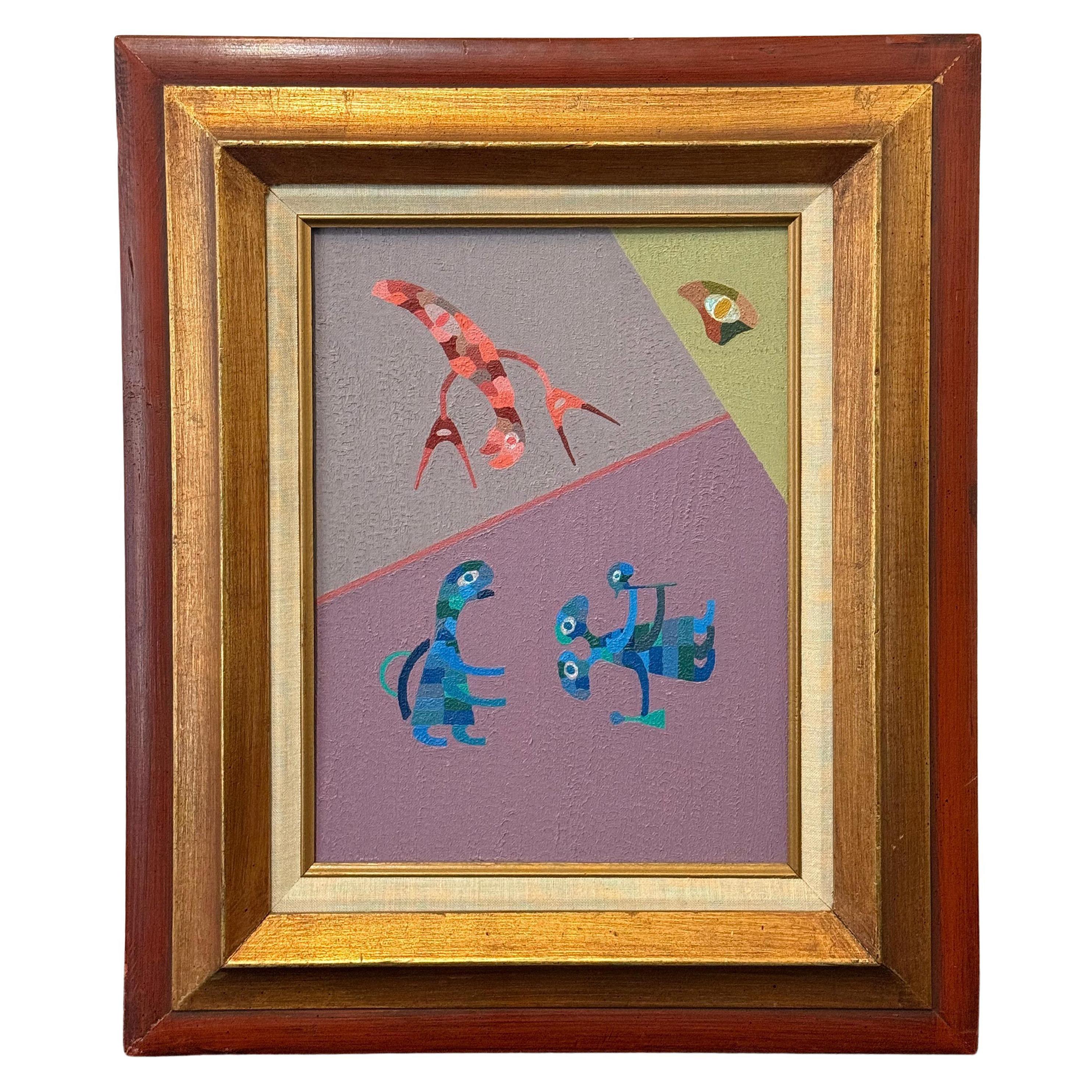 "Trois mondes", peinture acrylique post-moderne  par Stanley Donald Tchoppe