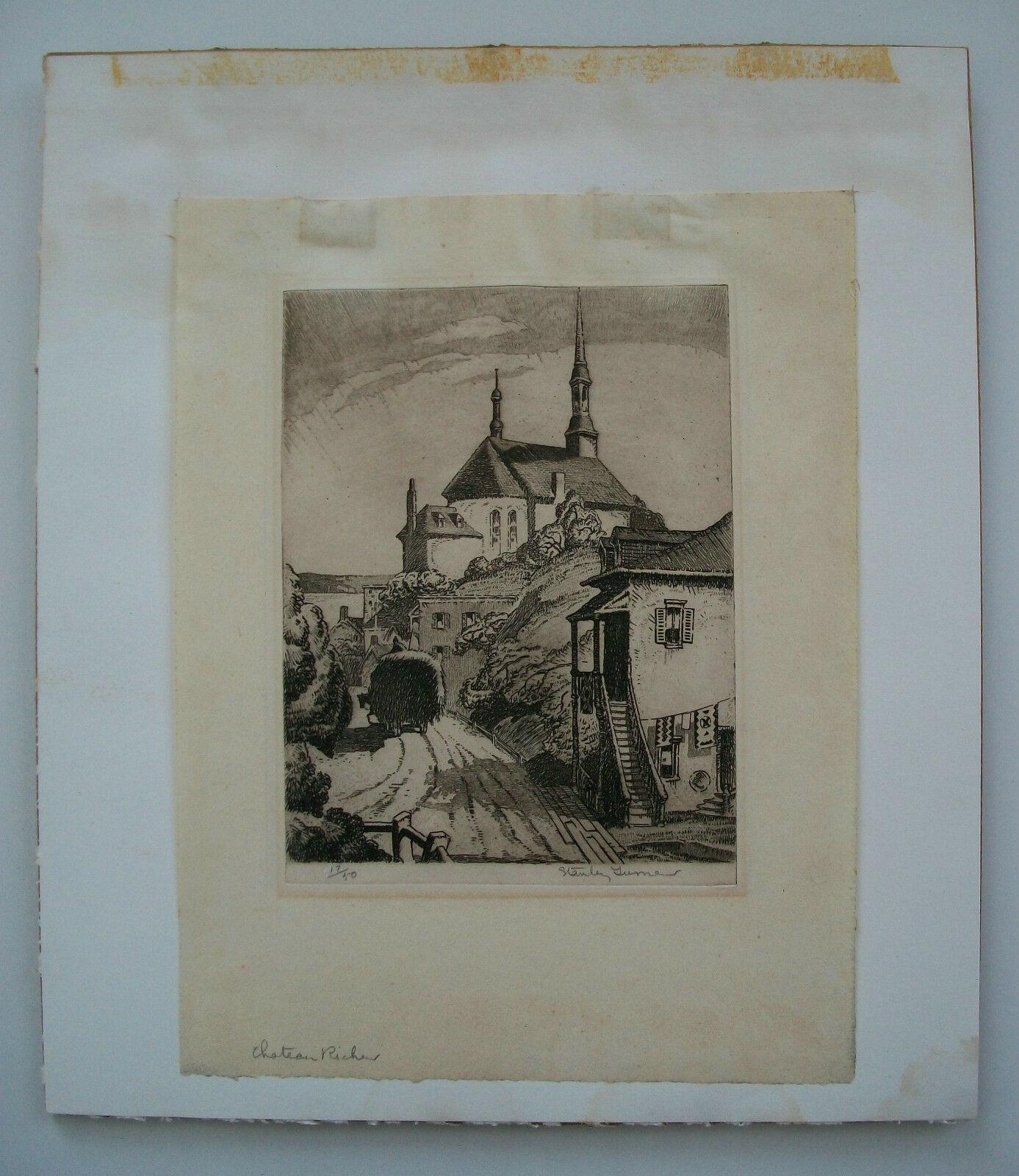 20th Century Stanley F. Turner R.C.A, Château-richer, Etching on Paper, Canada, 1932 For Sale