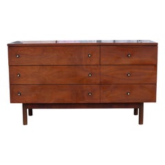 Retro Stanley Furniture Company Walnut Dresser Sideboard Credenza