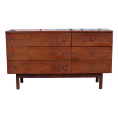 Vintage Stanley Furniture Company Walnut Dresser Sideboard Credenza