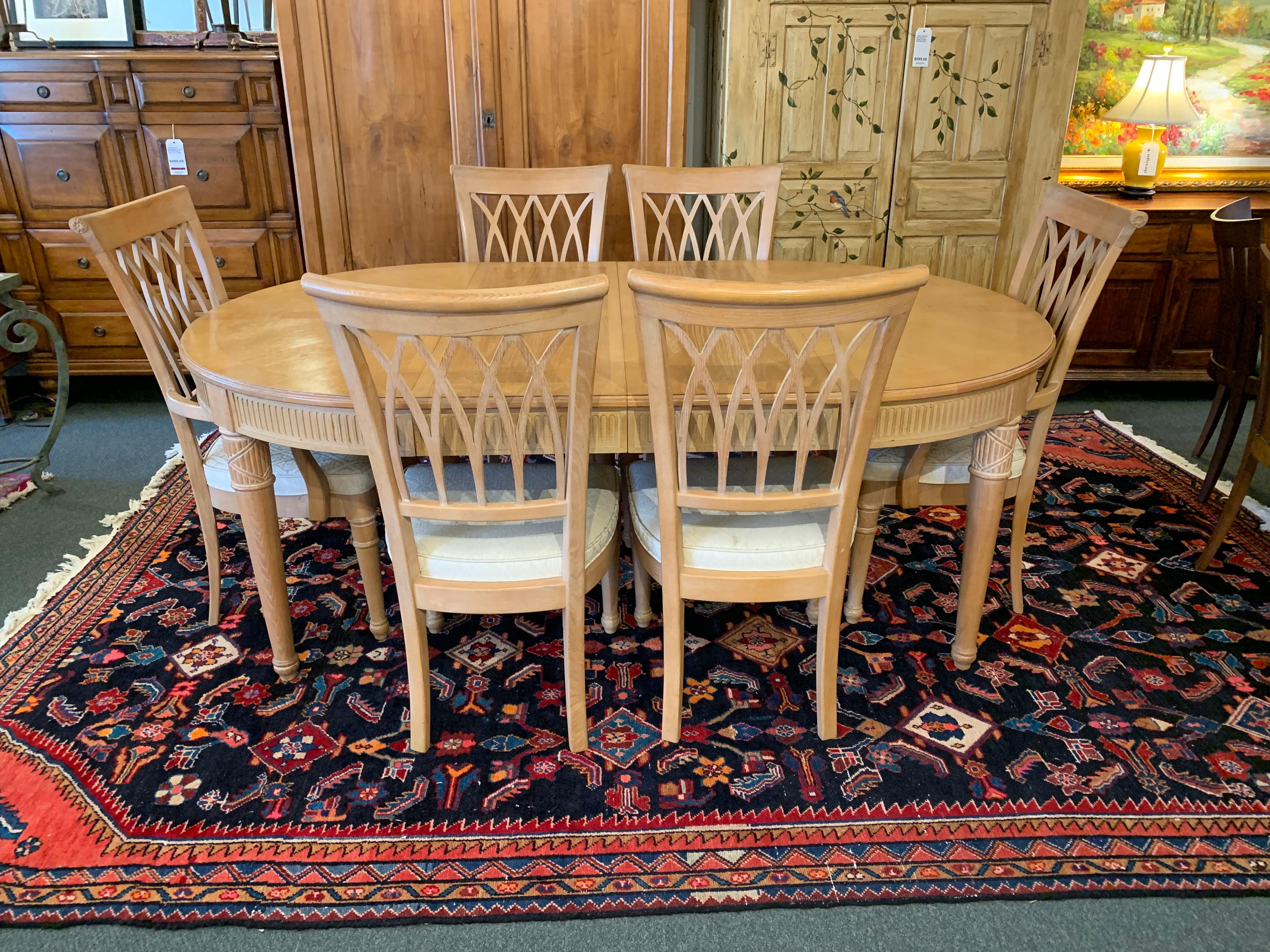 Stanley furniture continental round table and 6 chairs and two 16