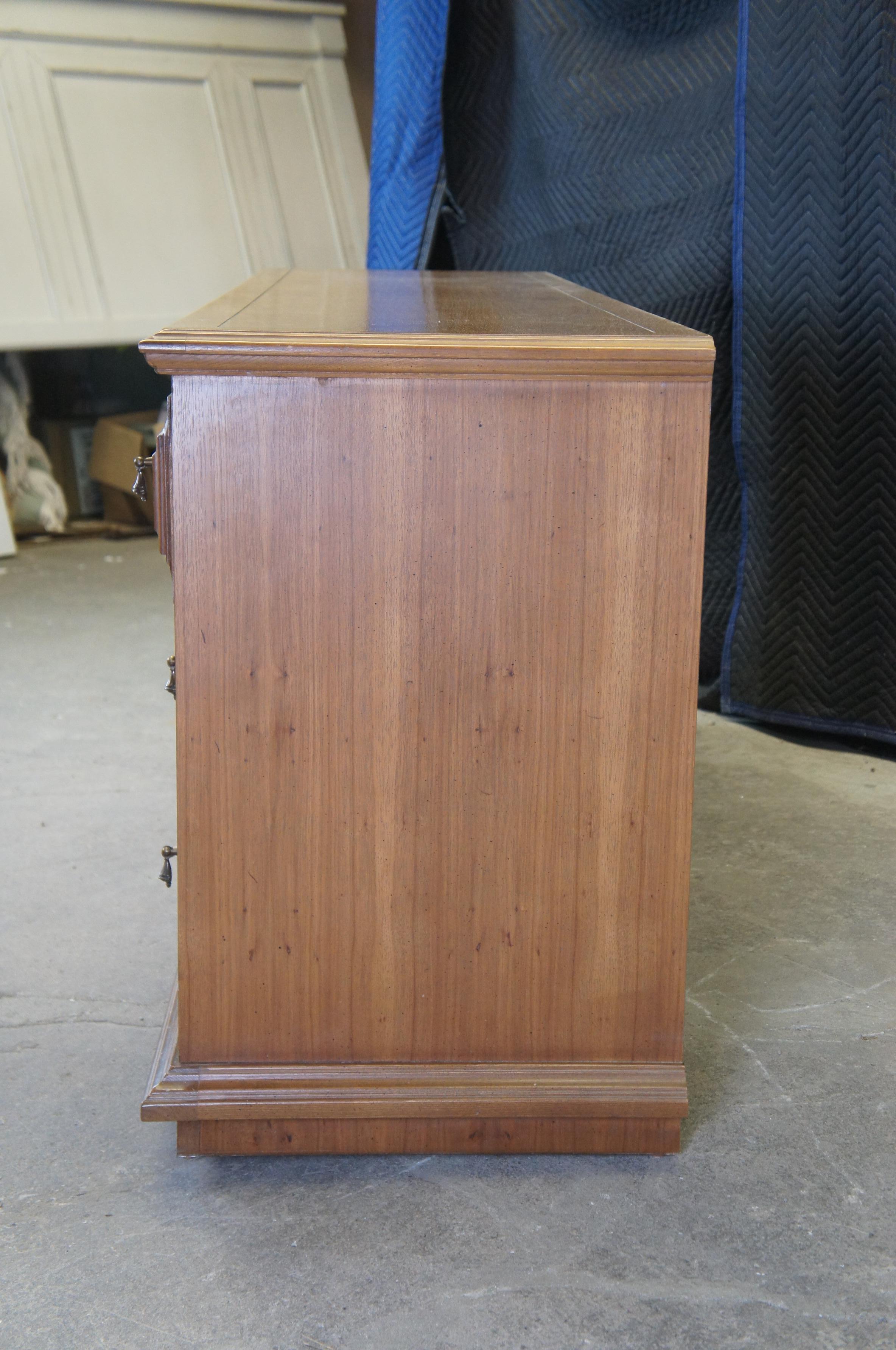 Stanley Furniture Midcentury Brutalist Oak Triple Dresser Chest of Drawers MCM 7