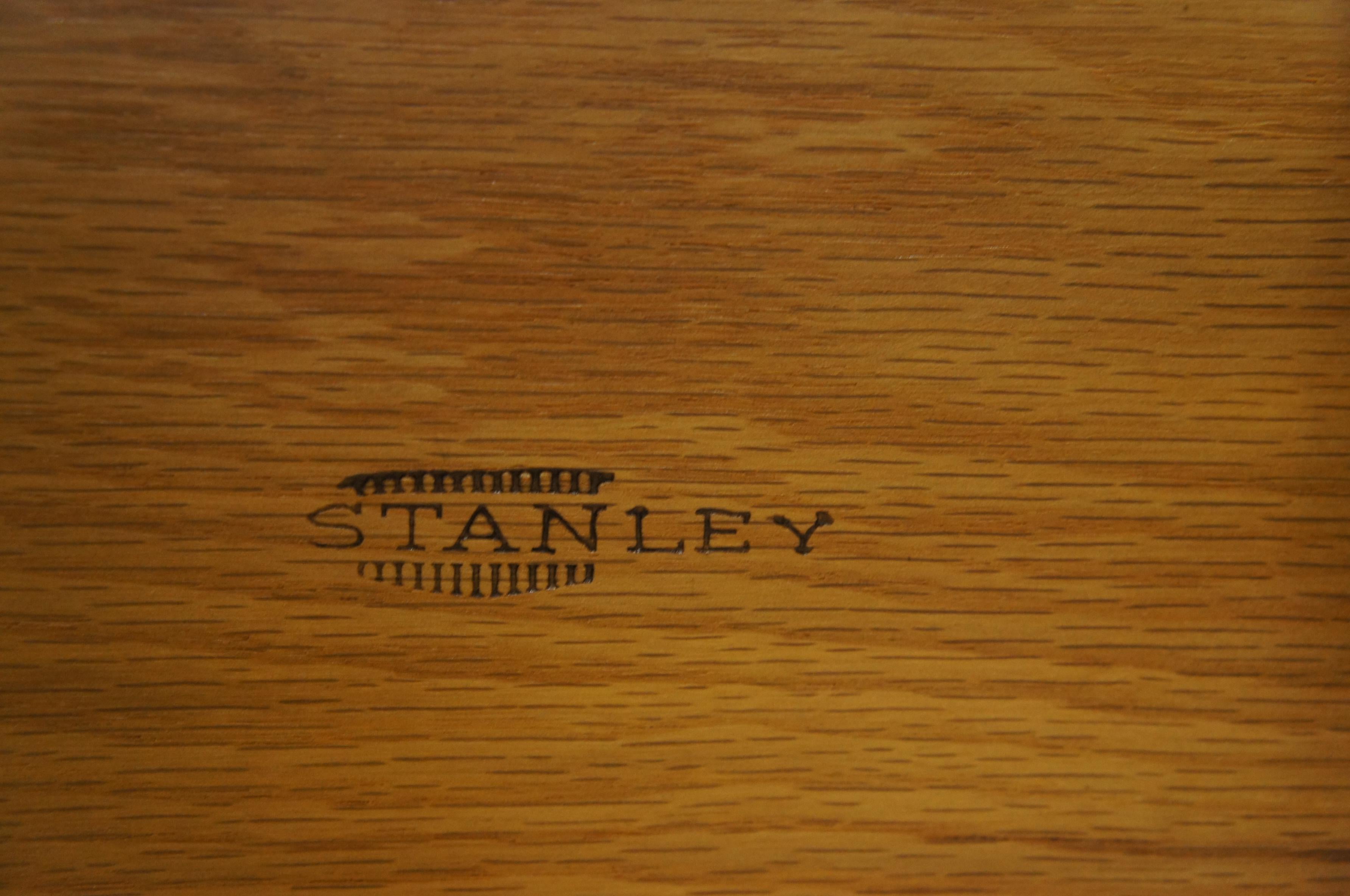 Stanley Furniture Midcentury Brutalist Oak Triple Dresser Chest of Drawers MCM 2