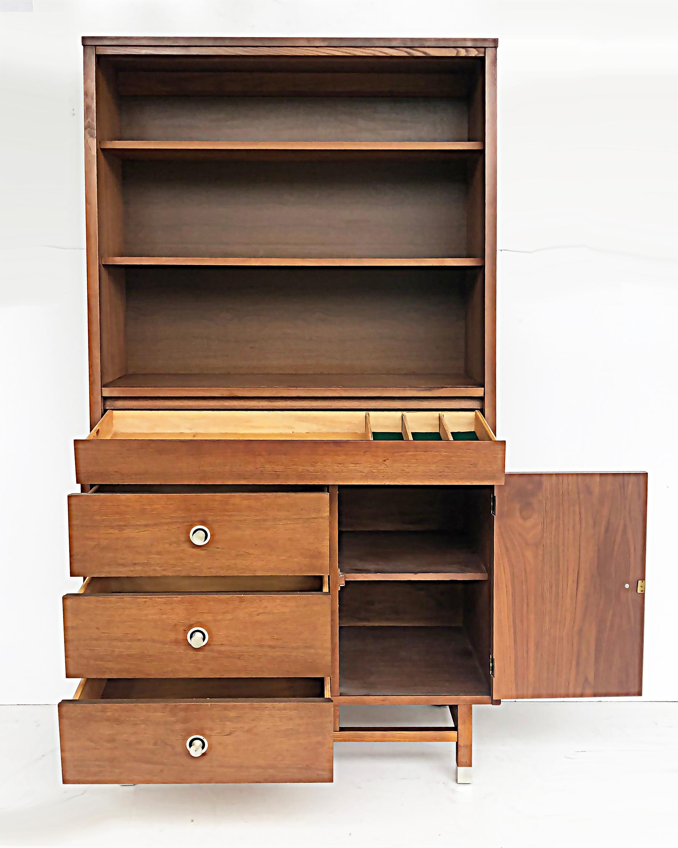 Mid-Century Modern Stanley Furniture Mid-Century Walnut Rosewood China Cabinet by H Paul Browning