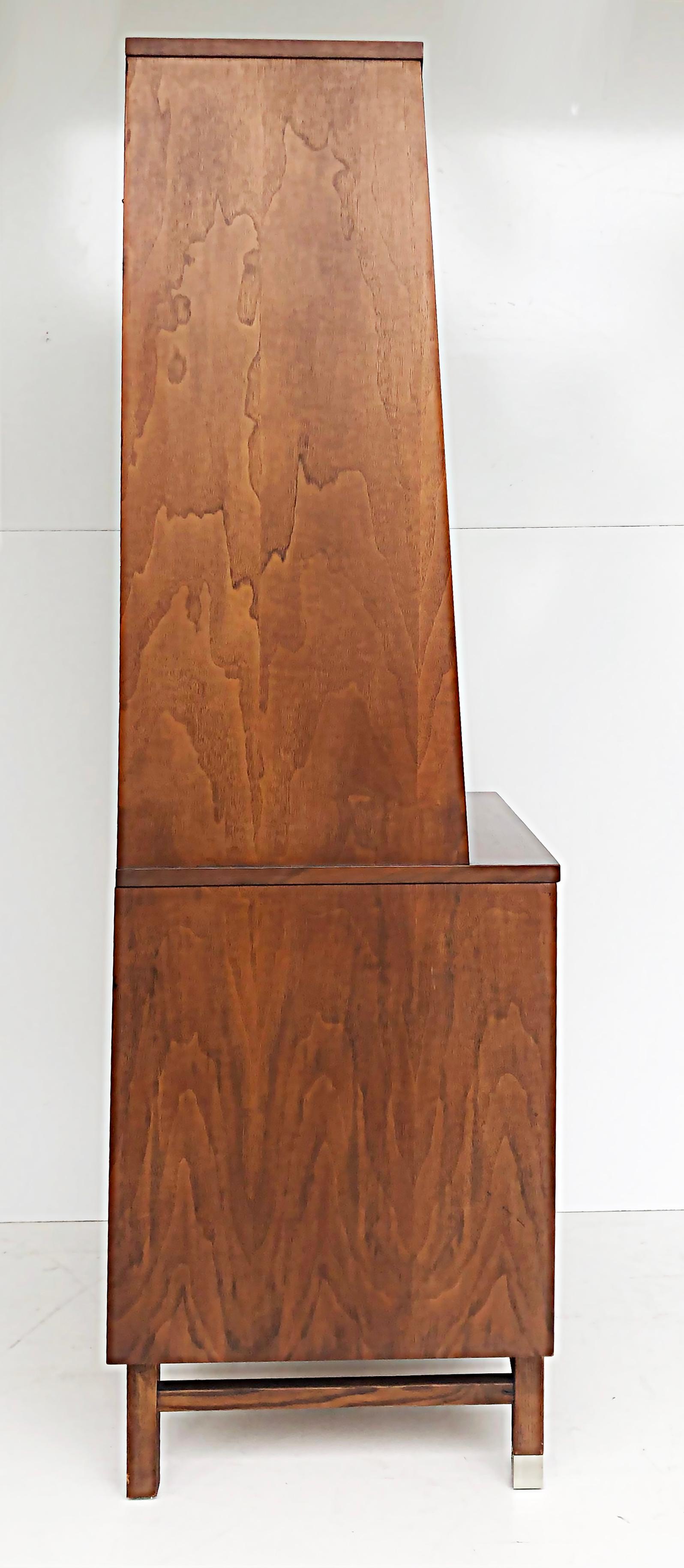 20th Century Stanley Furniture Mid-Century Walnut Rosewood China Cabinet by H Paul Browning