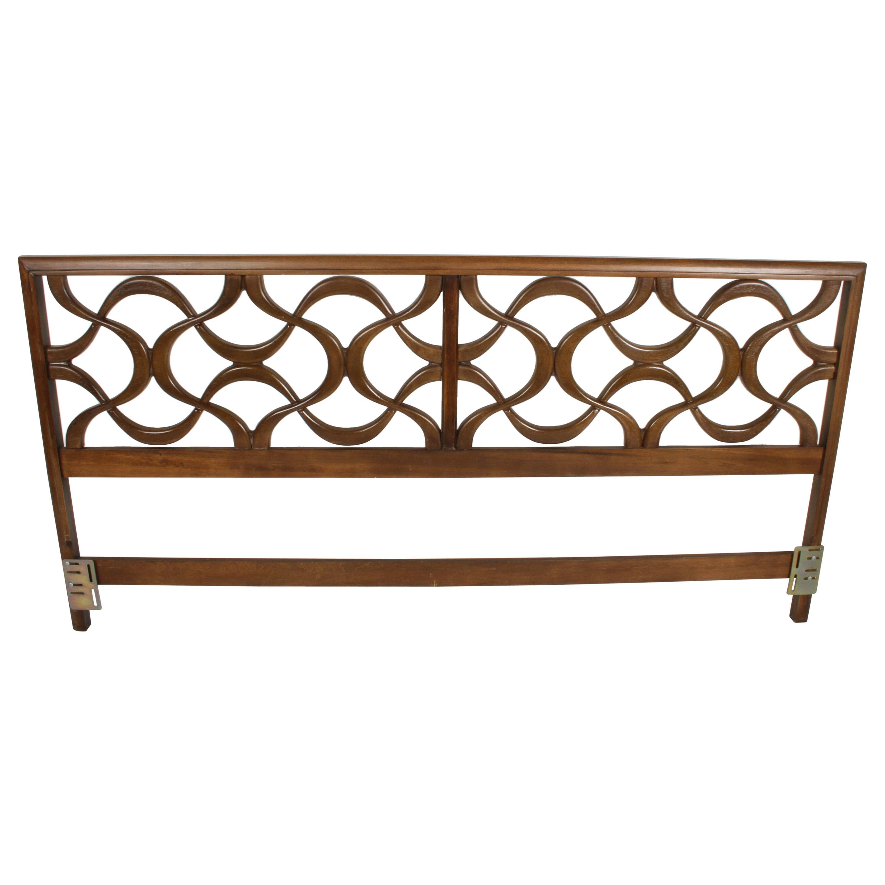 Stanley Furniture "Theme II" Line, Midcentury Sculptural King Size Headboard For Sale