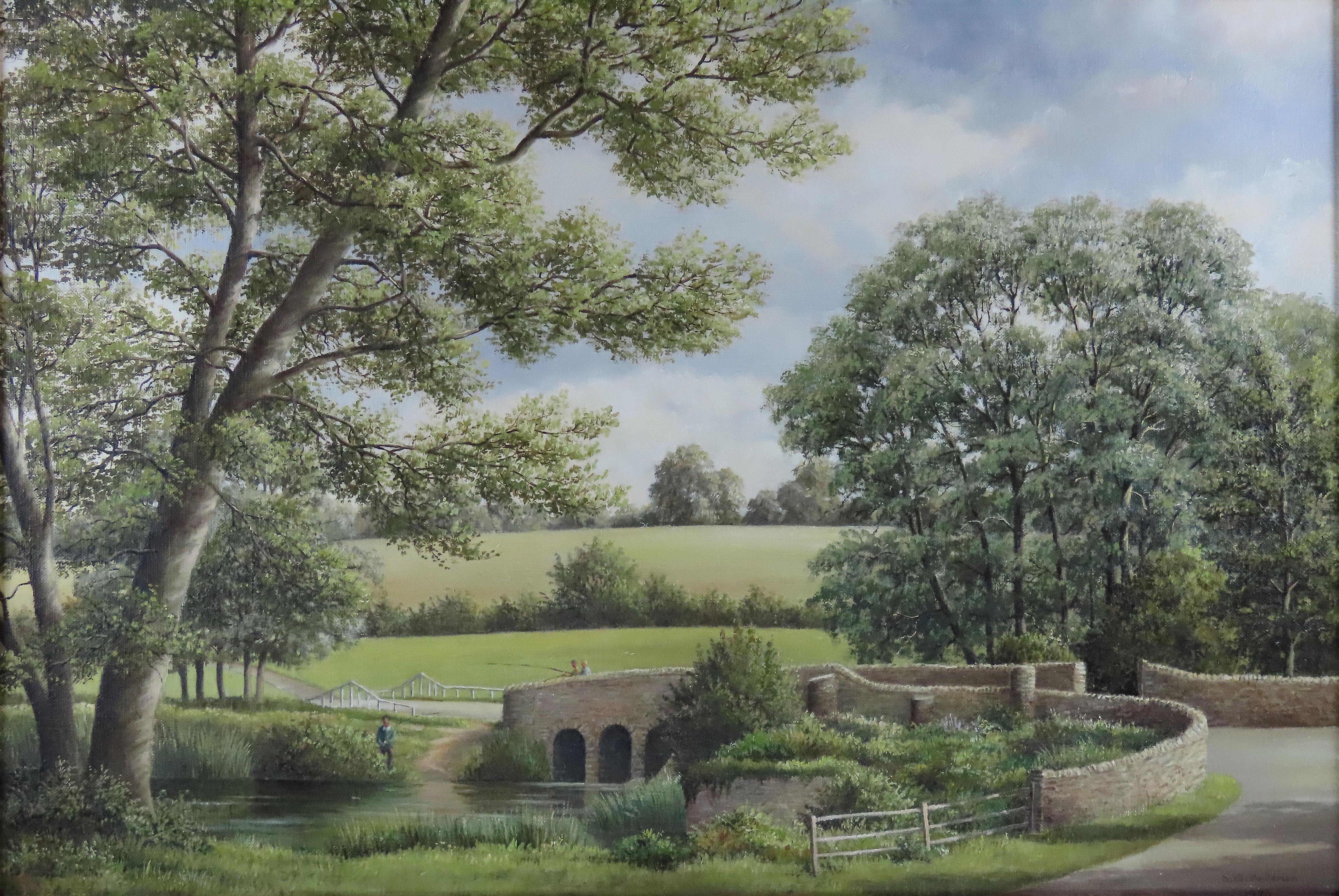 Original Ölgemälde auf Leinwand, STANLEY G. ANDERSON, „Oakley, Bedford“, Öl im Angebot 2