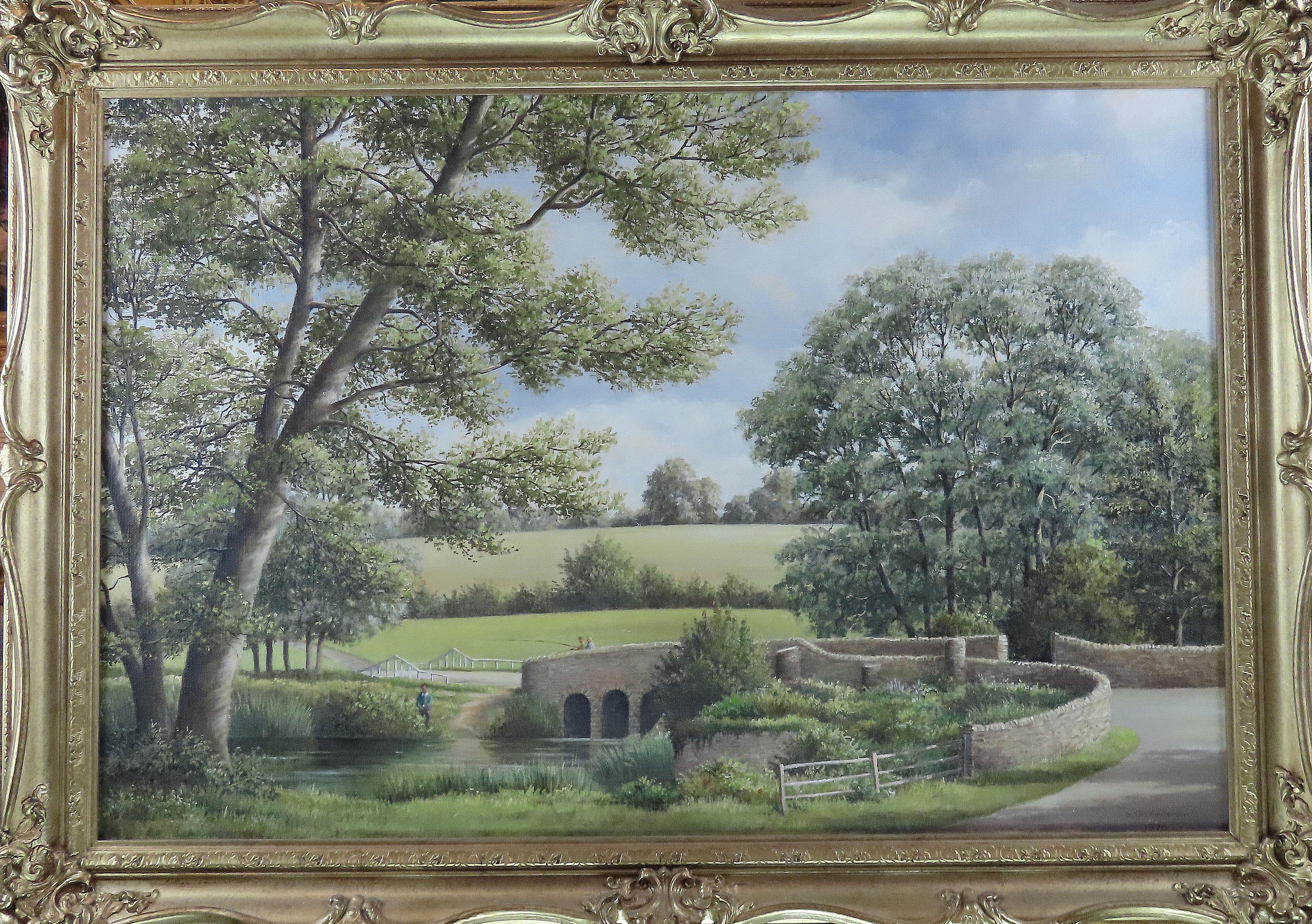 Original Ölgemälde auf Leinwand, STANLEY G. ANDERSON, „Oakley, Bedford“, Öl