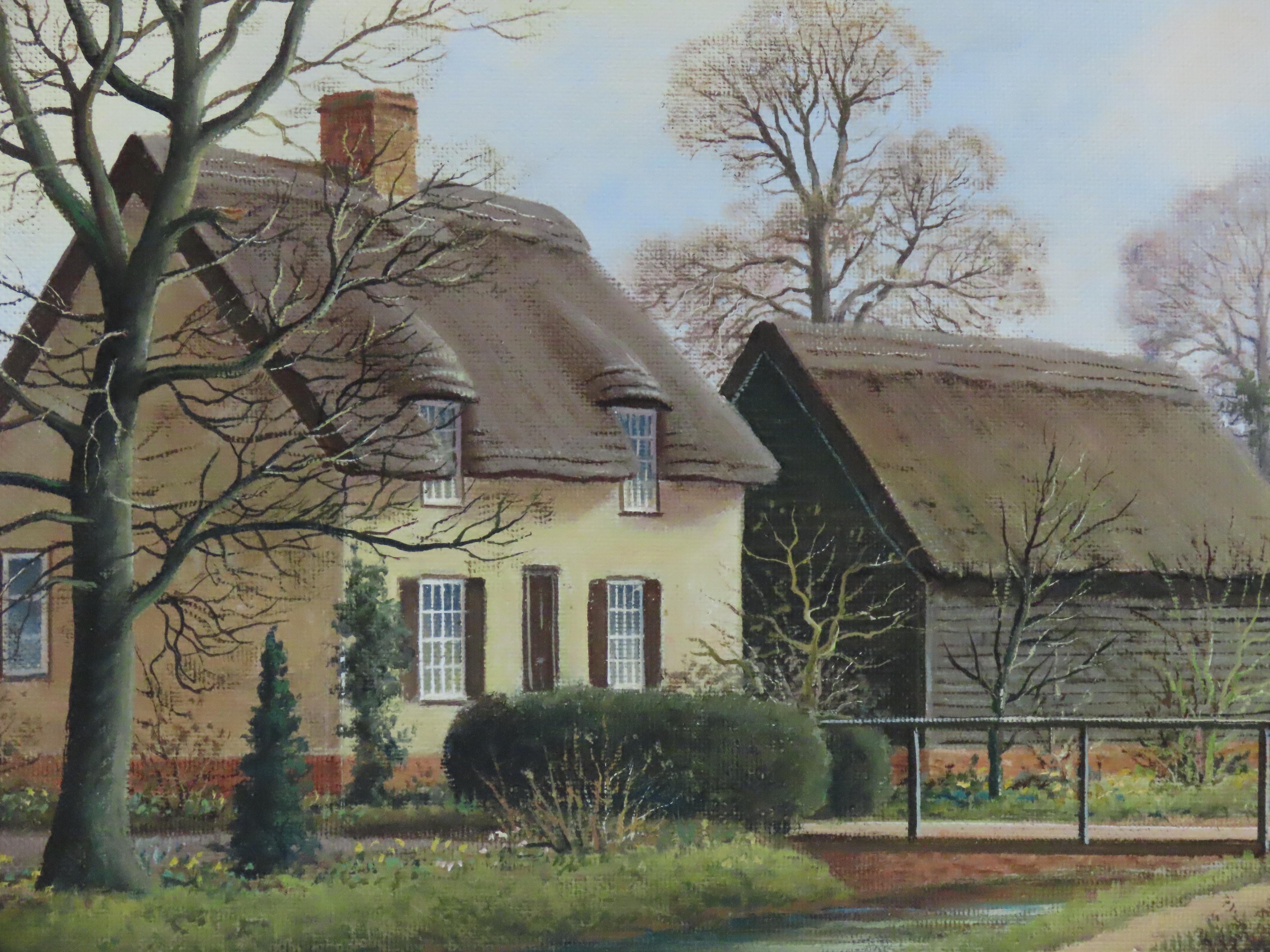 Original Ölgemälde auf Leinwand, STANLEY G. ANDERSON, „Die Weiden, Cambs“, Öl im Angebot 3