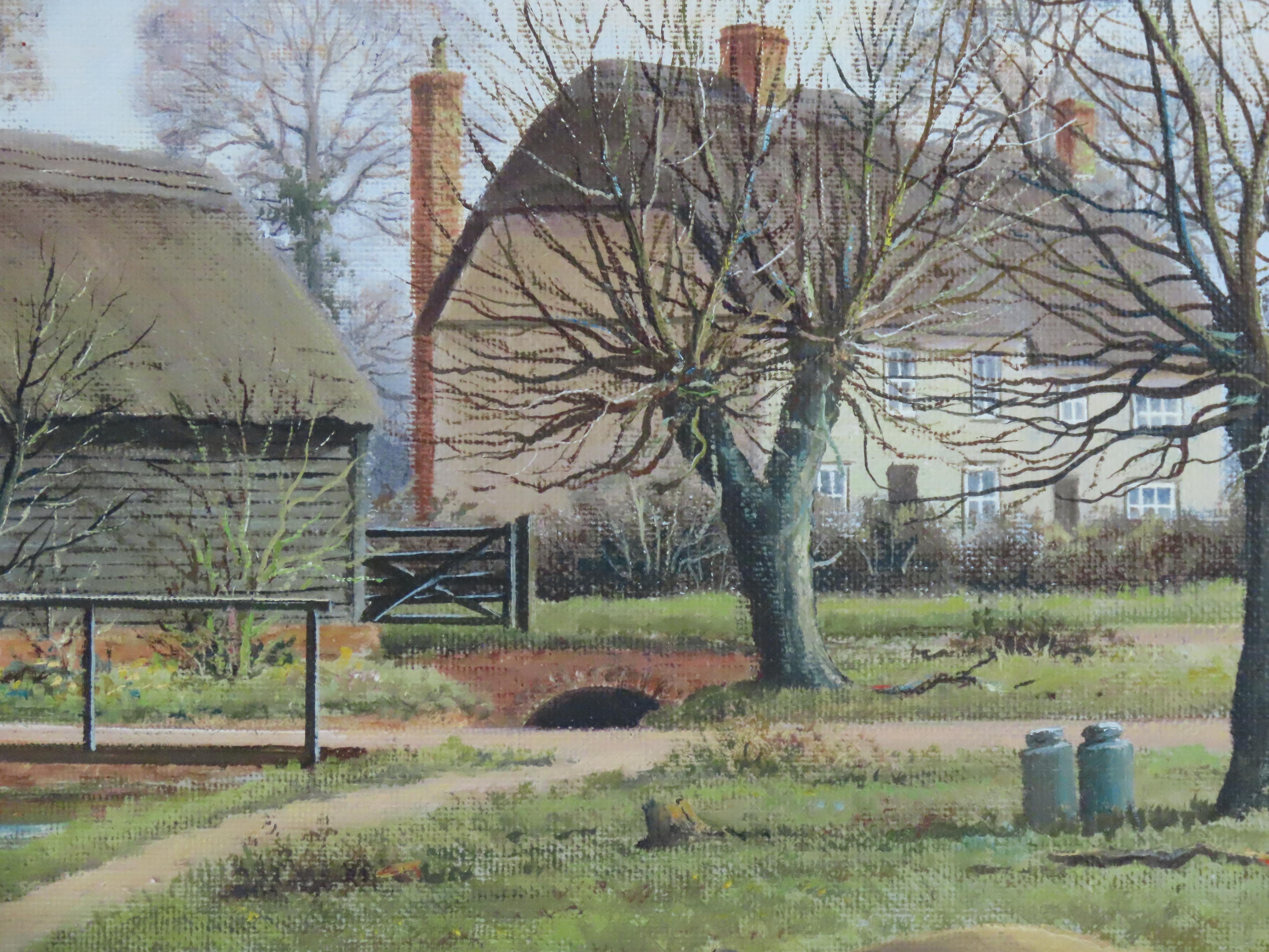 Original Ölgemälde auf Leinwand, STANLEY G. ANDERSON, „Die Weiden, Cambs“, Öl im Angebot 4
