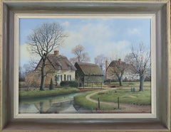 Original Ölgemälde auf Leinwand, STANLEY G. ANDERSON, „Die Weiden, Cambs“, Öl