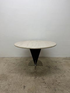 Stanley J Friedman Arrowhead Dining Table With Custom Travertine Top for Brueton