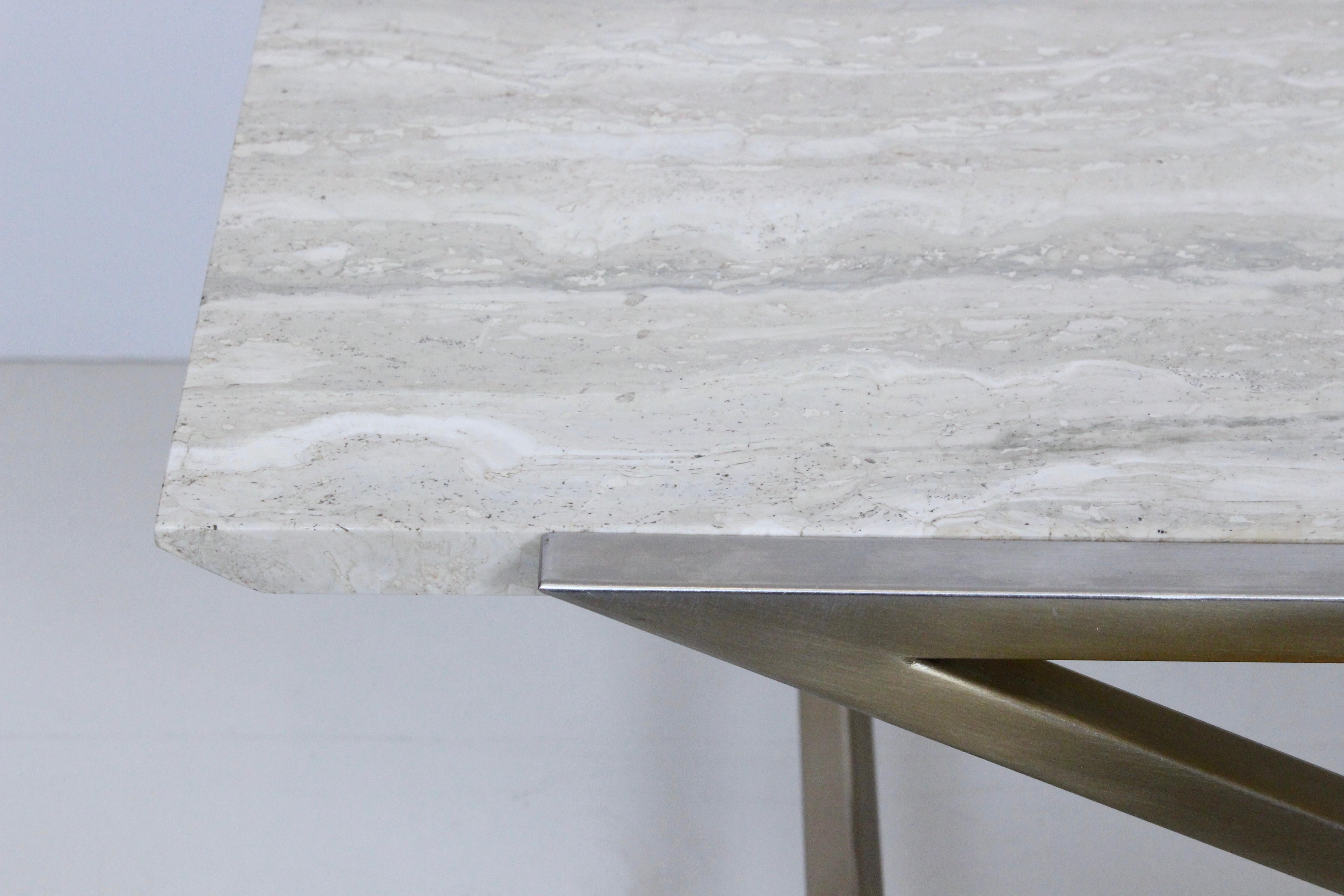 Stanley Jay Friedman for Brueton Stainless & Travertine 