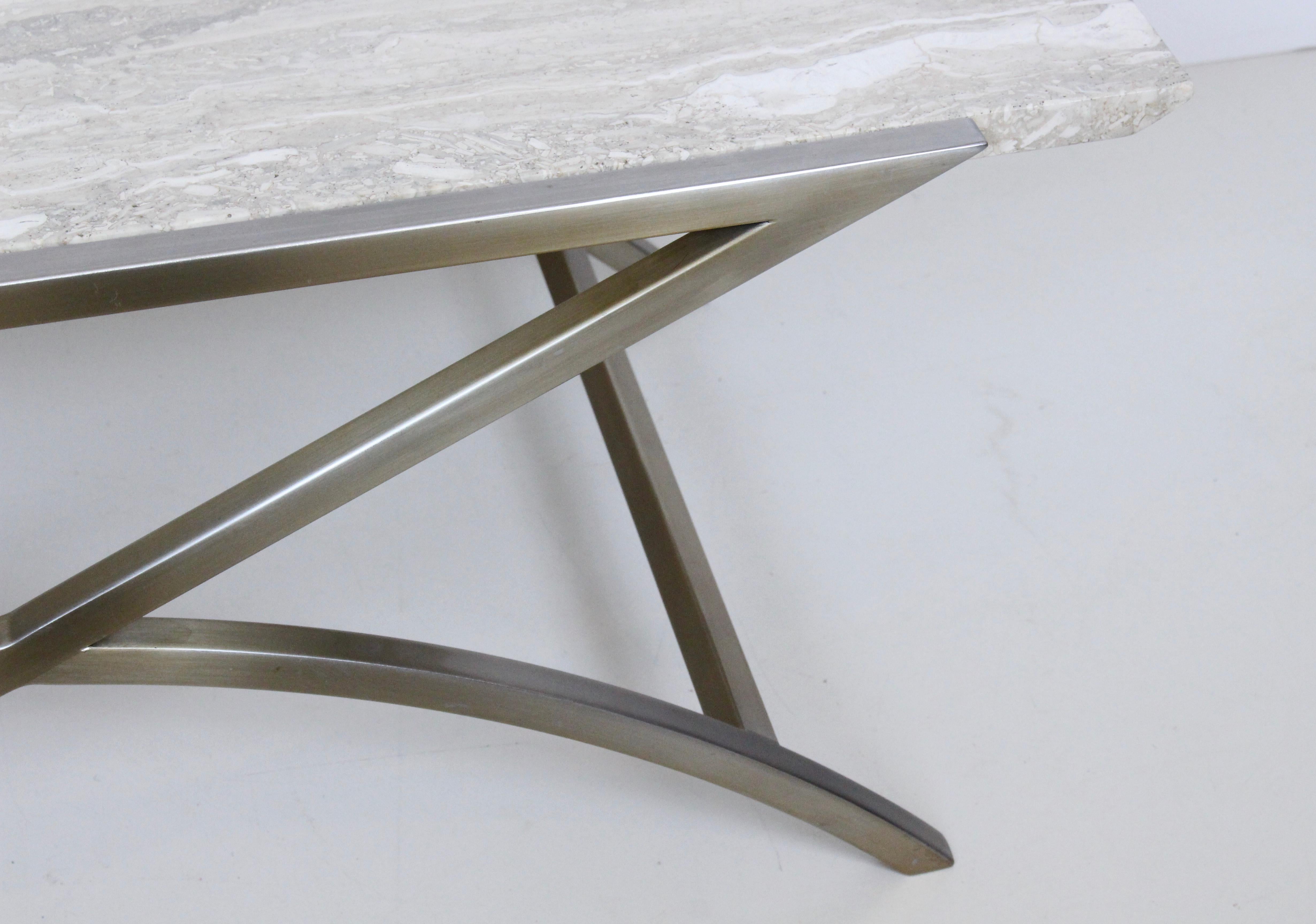 Stanley Jay Friedman for Brueton Stainless & Travertine 