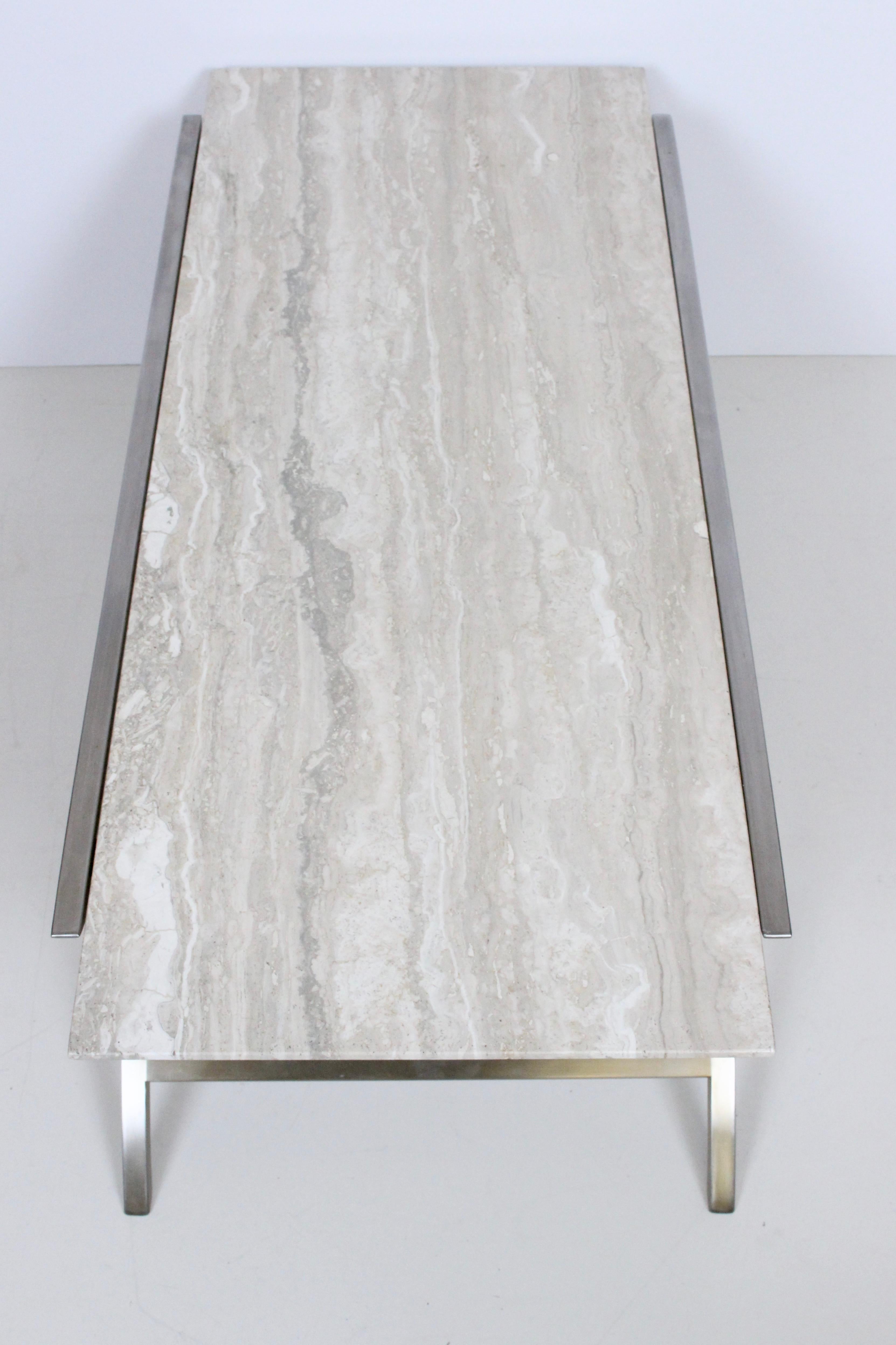 Stanley Jay Friedman for Brueton Stainless & Travertine 