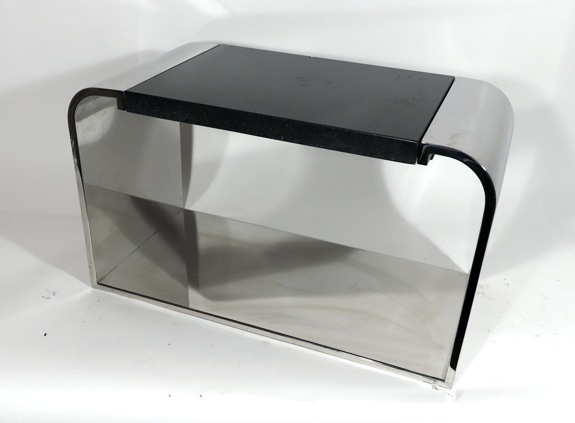 Moderne Table basse « Eclipse » en acier et granit de Stanley Jay Friedman pour Brueton en vente