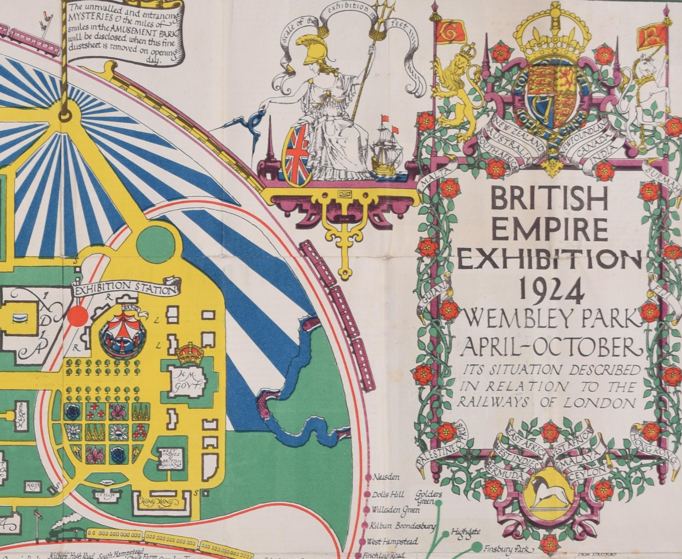 British Empire Exhibition 1924 Wembley map by Stanley Kennedy North For Sale 2