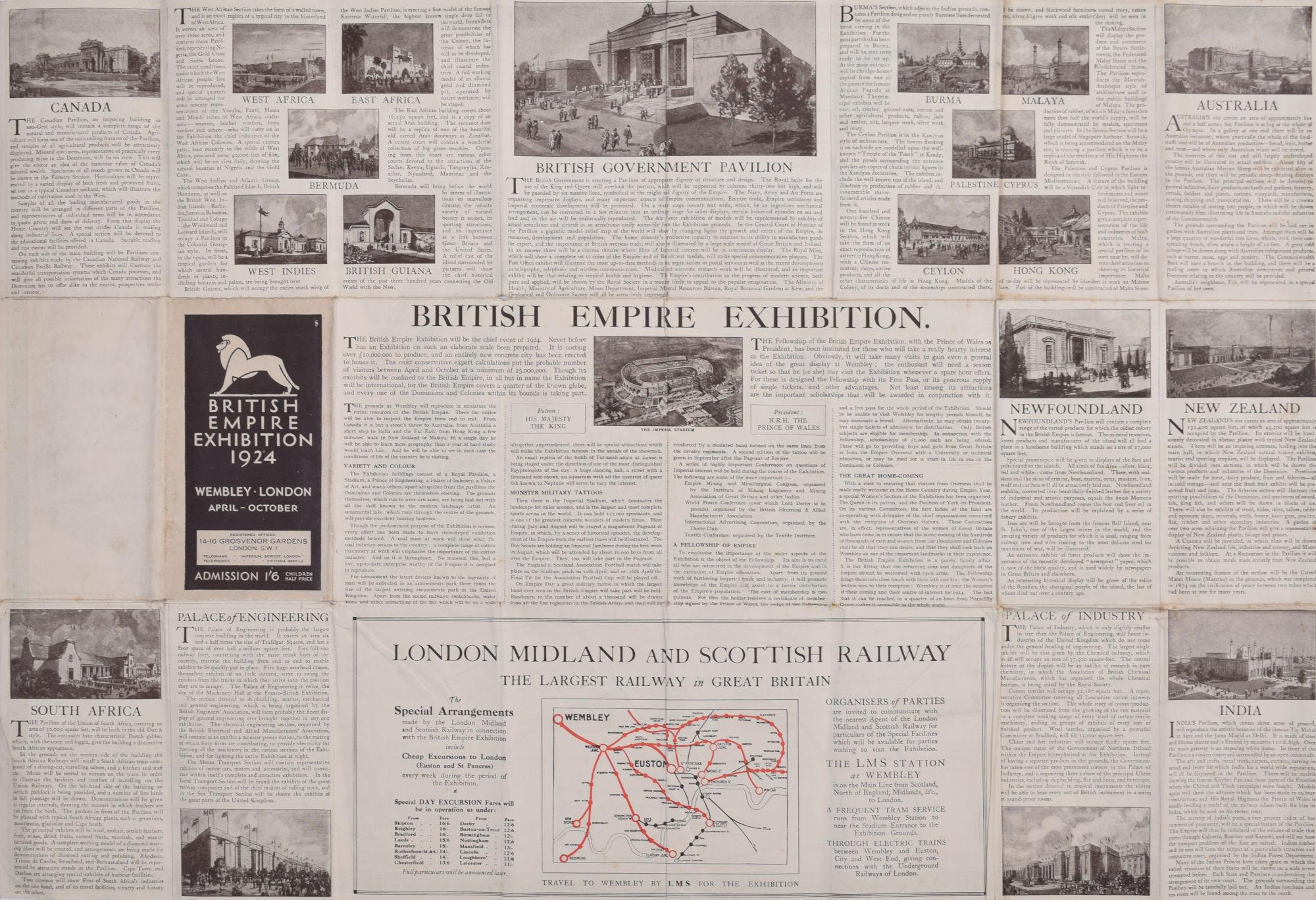 British Empire Exhibition 1924 Wembley map by Stanley Kennedy North For Sale 5