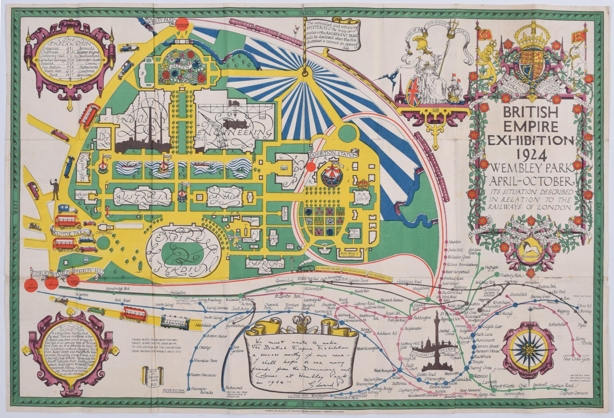 To see more, scroll down to "More from this Seller" and below it click on "See all from this Seller."

Stanley Kennedy North (1887 - 1942)
British Empire Exhibition Map (1924)
Lithograph
51 x 75 cm

This fascinating and attractive map with elaborate