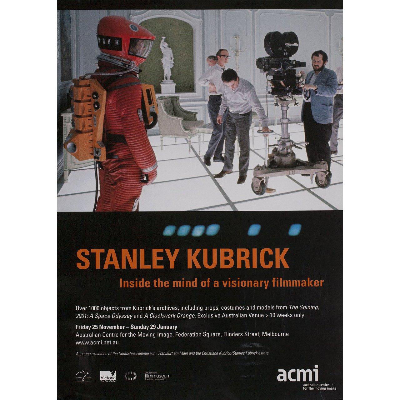 Original 2015 Australian A2 poster for the exhibition Stanley Kubrick, Inside the Mind of a Visionary Filmaker. Fine condition, folded. Many original posters were issued folded or were subsequently folded. Please note: the size is stated in inches