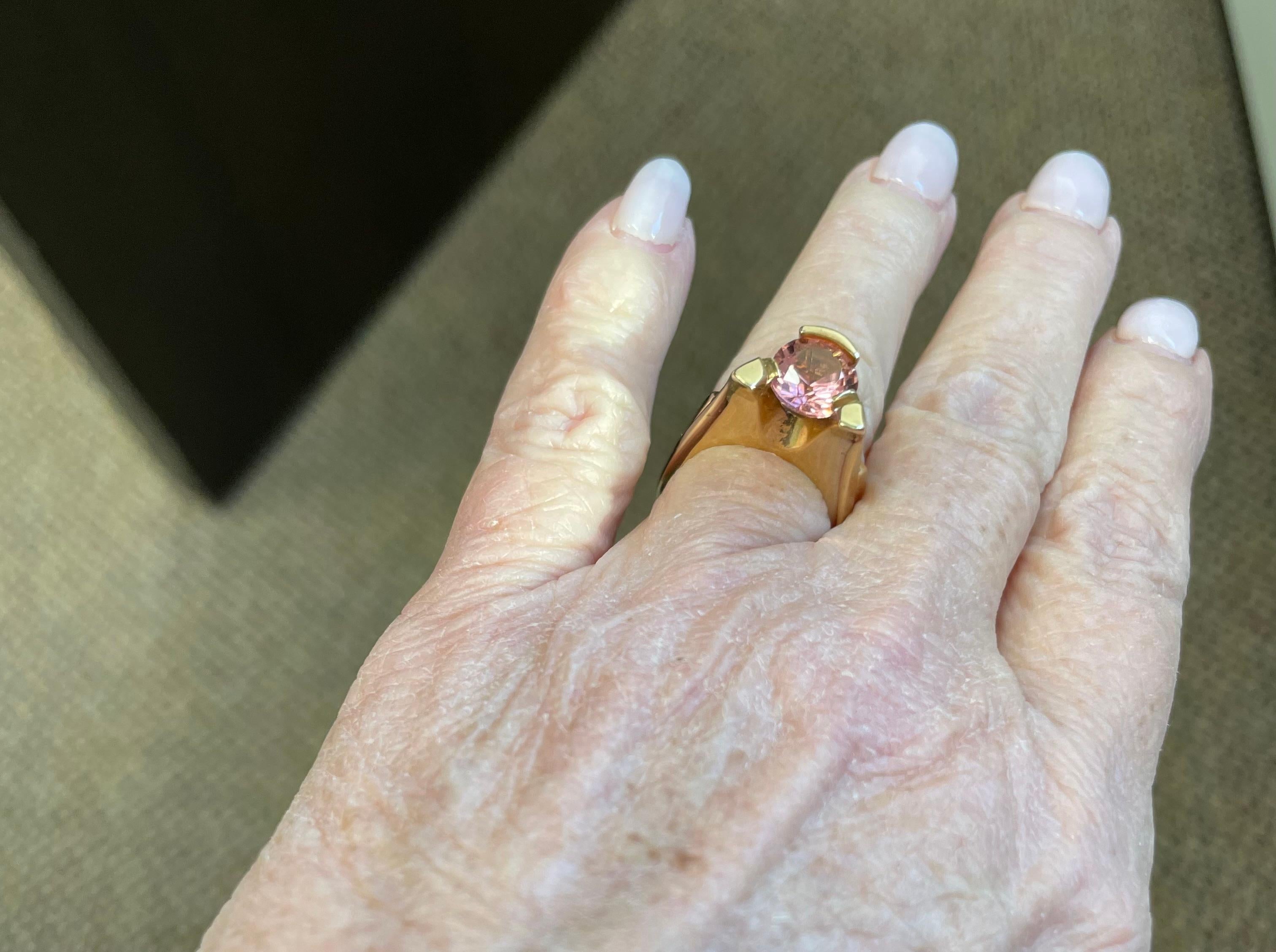 Stanley Lechtzin Rosa Turmalin-Ring-Set 1