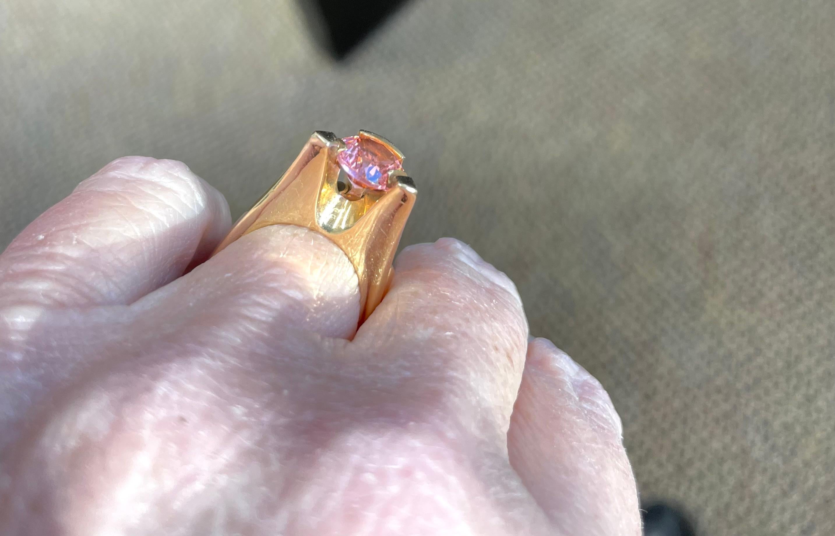 Stanley Lechtzin Rosa Turmalin-Ring-Set 3