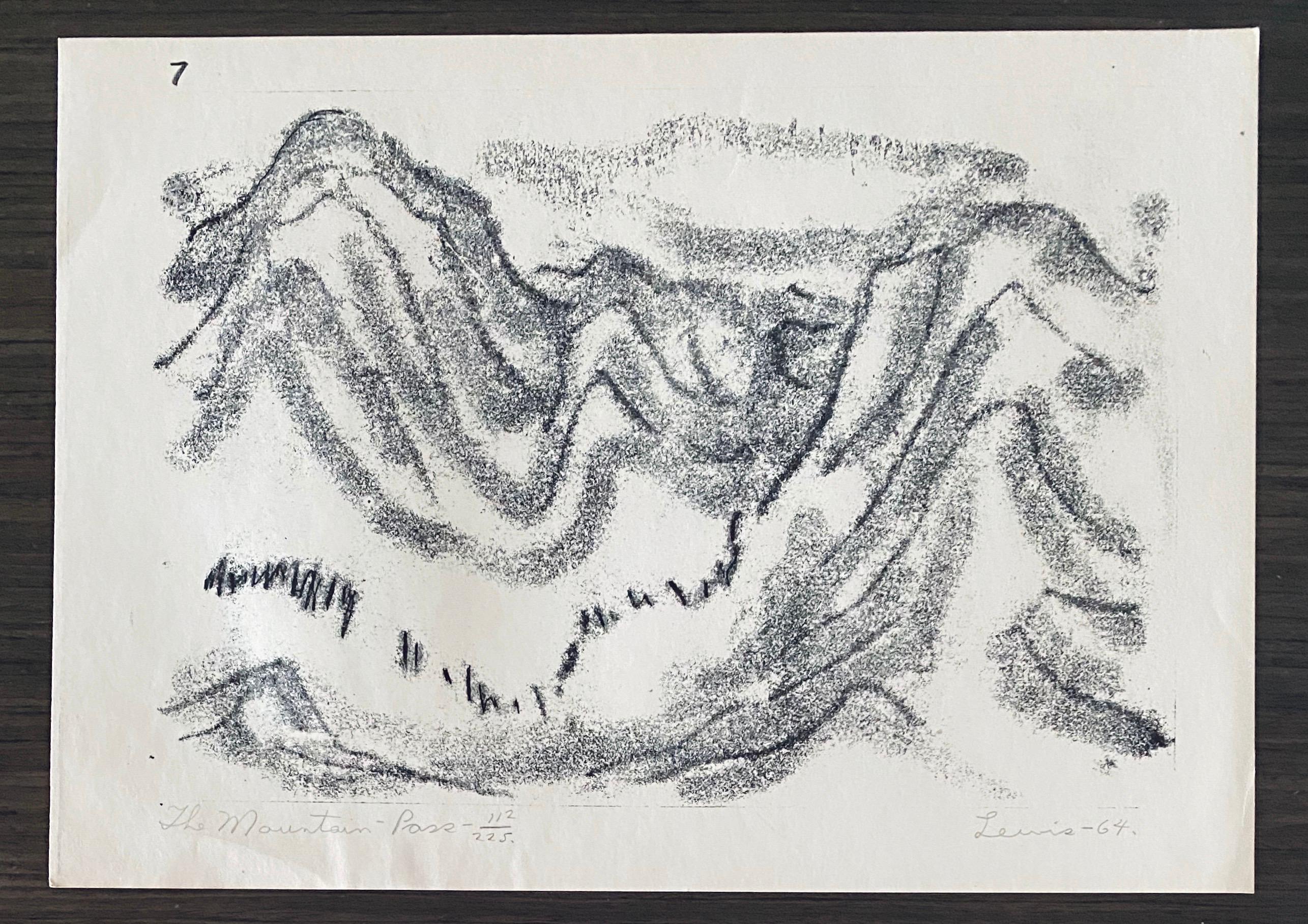 Stanley Lewis Abstract Print - "The Mountain Pass" from Wanderers Illustrations 112/225