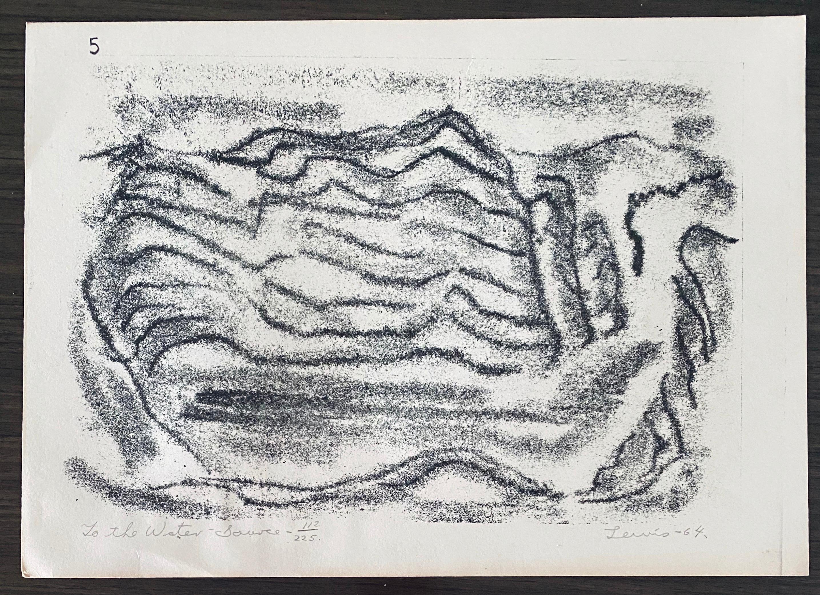 Stanley Lewis Abstract Print - "To The Water Source" from Wanderers Illustrations 112/225