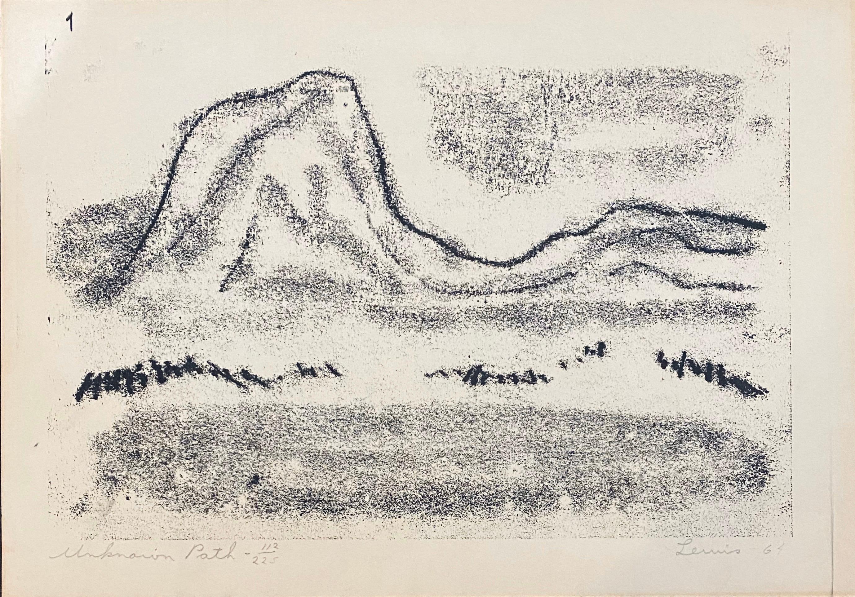 Stanley Lewis Abstract Print - "Unknown Path" from Wanderers Illustrations