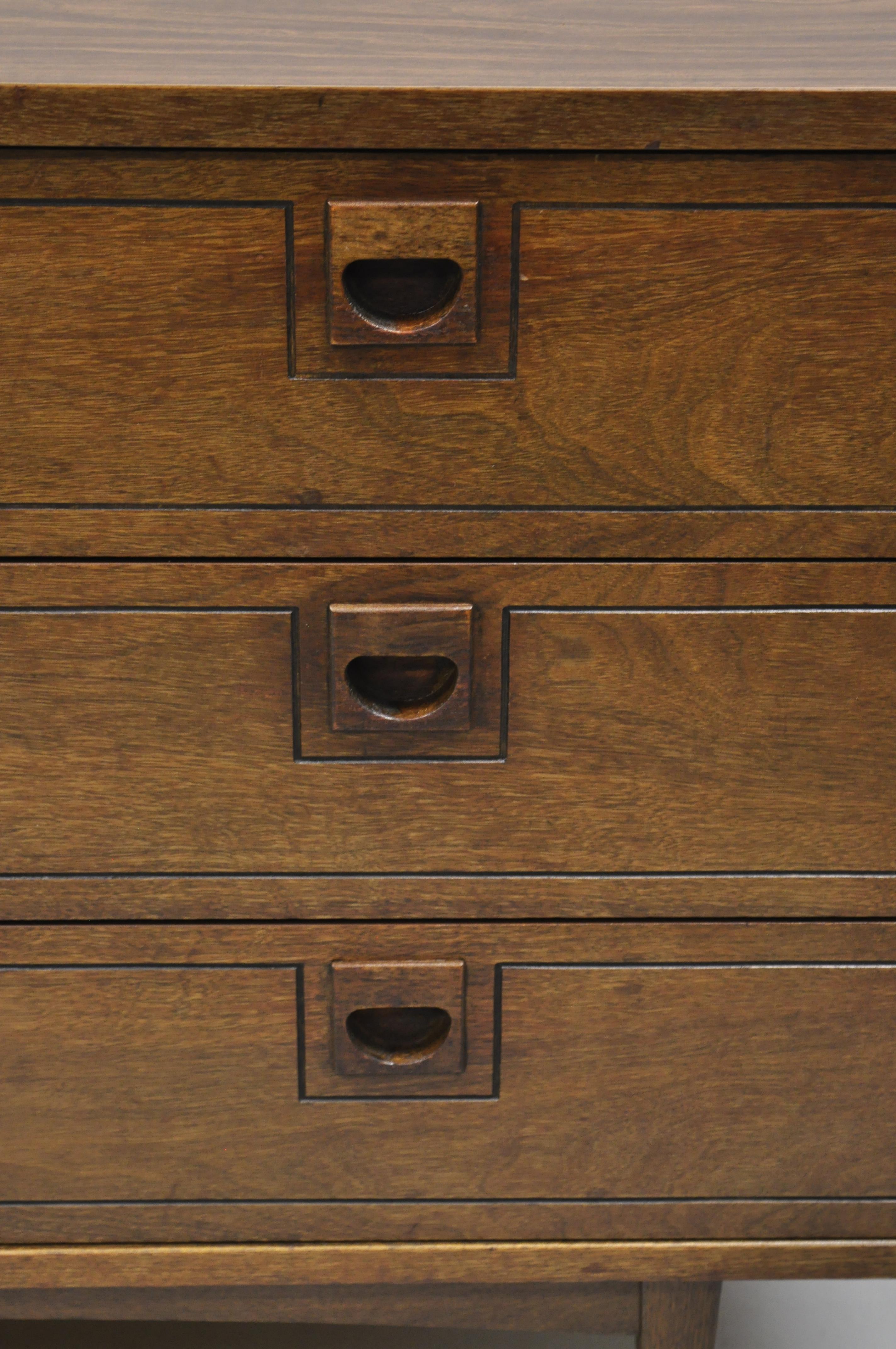 North American Stanley Mid-Century Modern Walnut and Formica Top Six Drawer Credenza Dresser