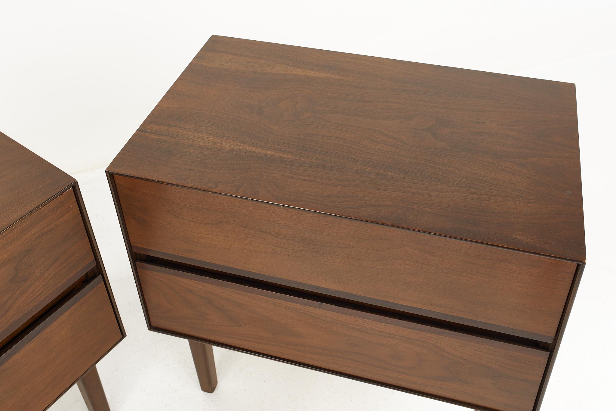 Stanley Mid-Century Walnut Nightstands, a Pair 6