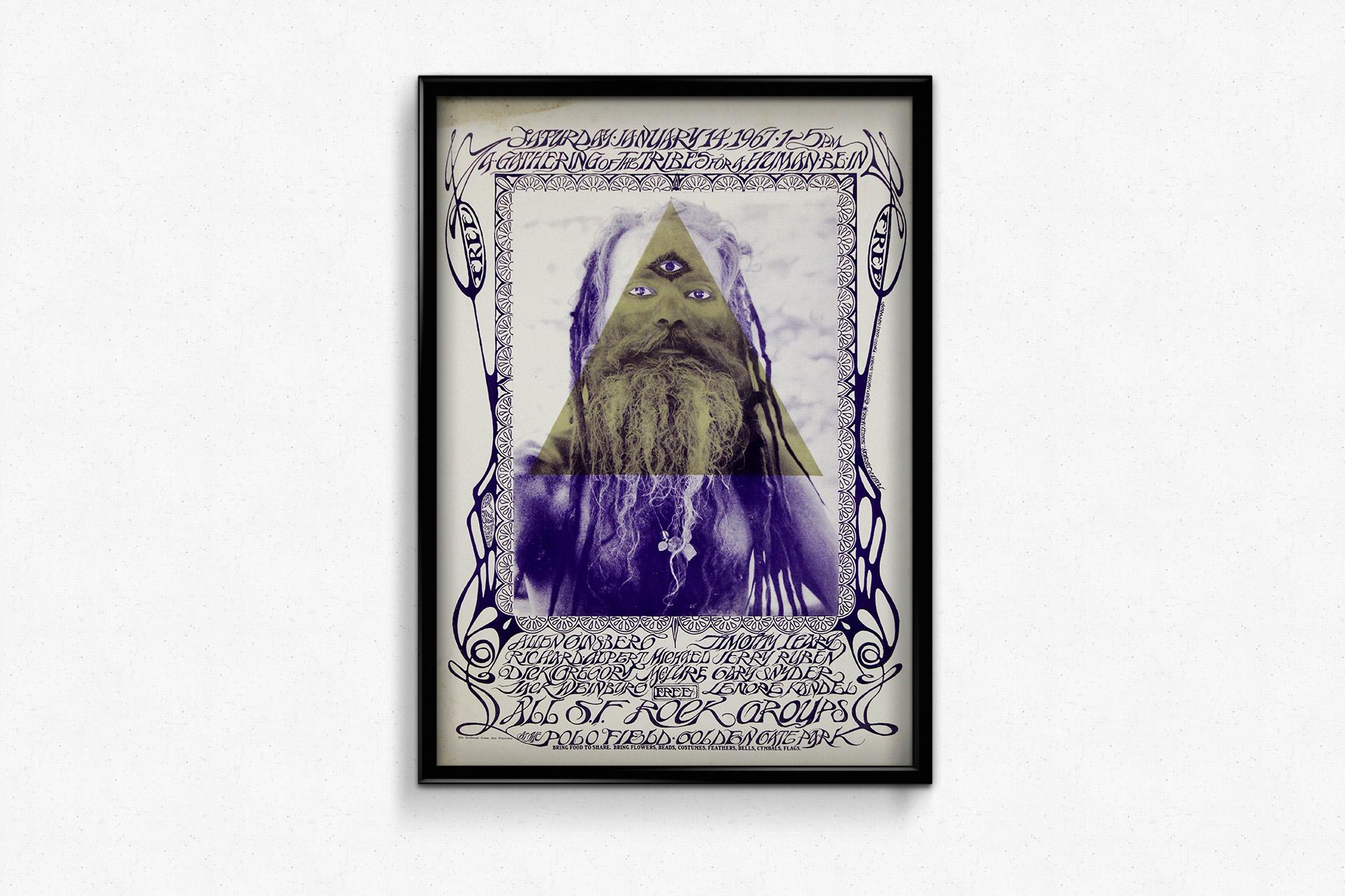 Originalplakat von Stanley Mouse, „A Gathering of the Tribe for a Human Be-in“, 1967 im Angebot 1