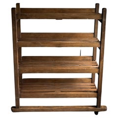 Vintage Stanley Oak Factory Shoe Rack