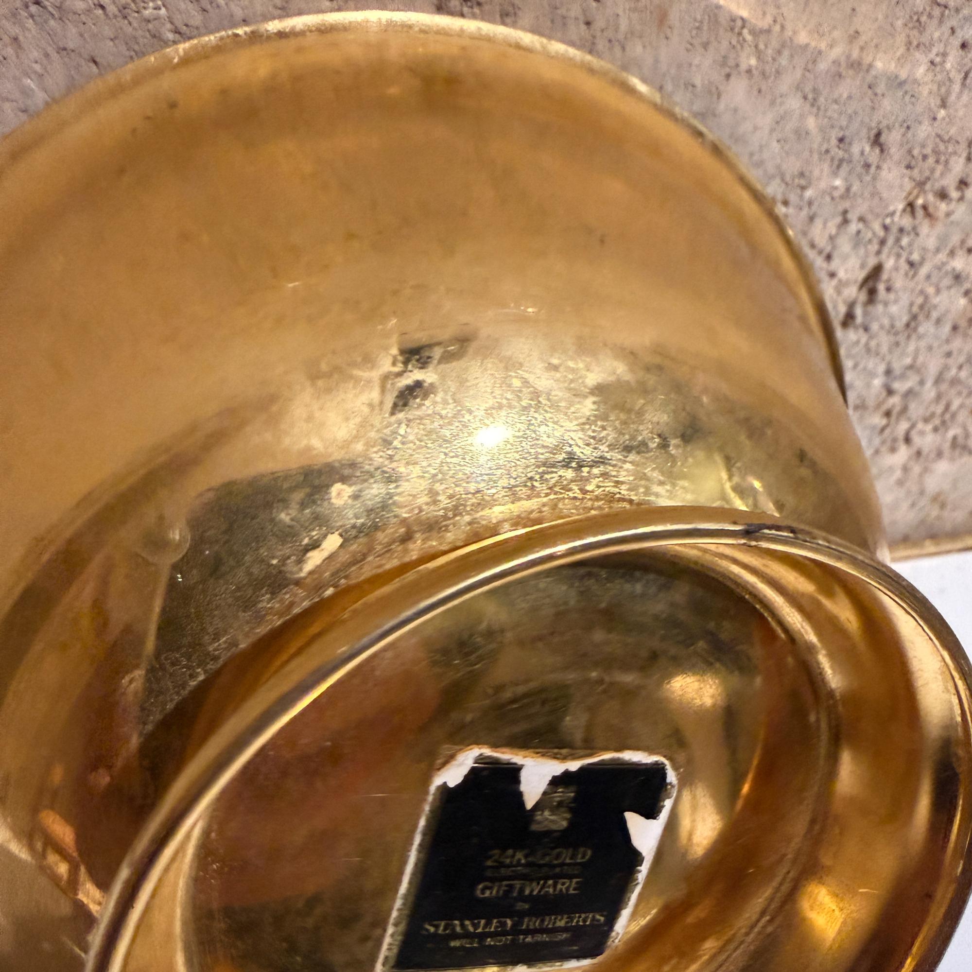 Stanley Roberts Ciotola con piede placcata 24k Hollywood Regency in vendita 3