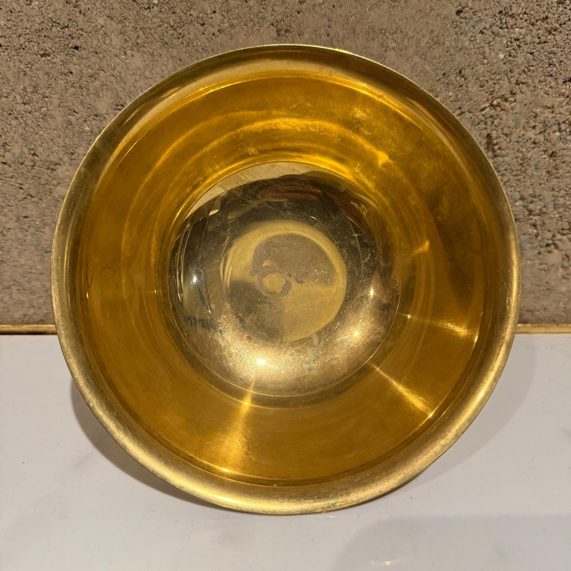 Metà XX secolo Stanley Roberts Ciotola con piede placcata 24k Hollywood Regency in vendita