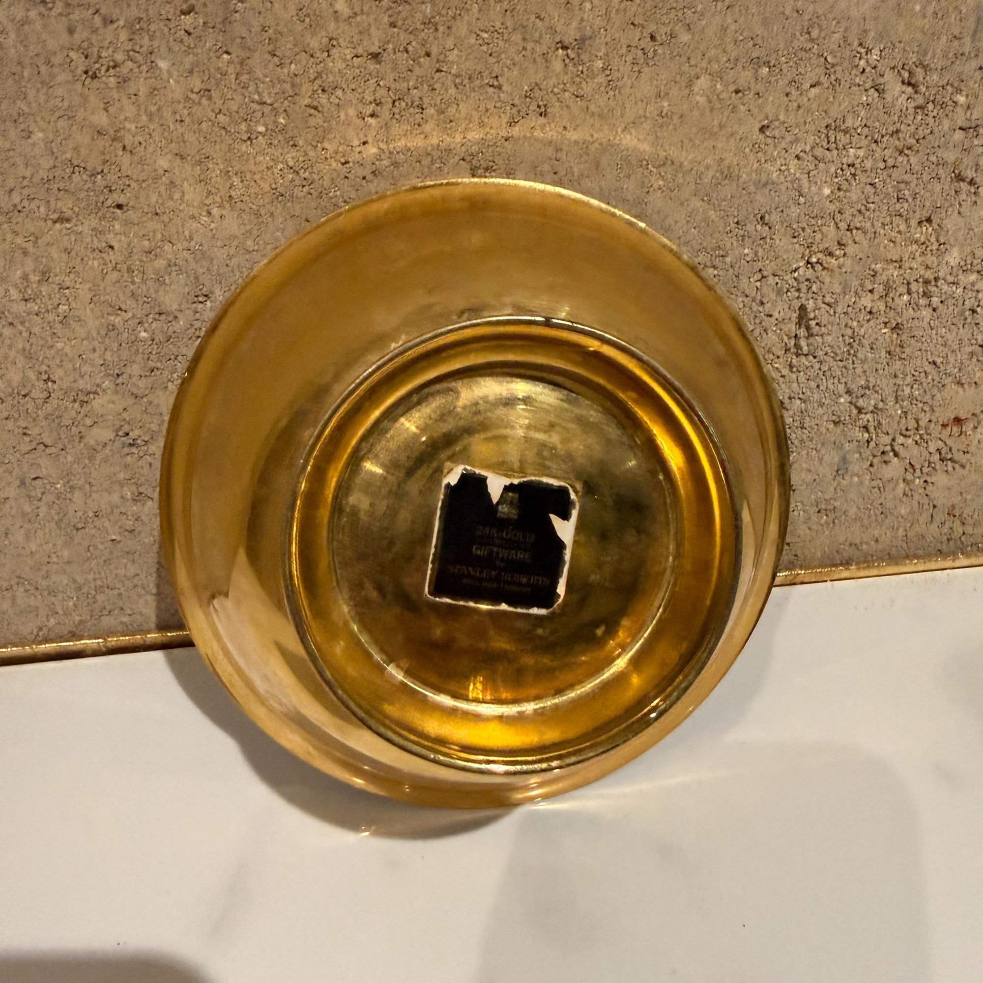 Stanley Roberts Ciotola con piede placcata 24k Hollywood Regency in vendita 1