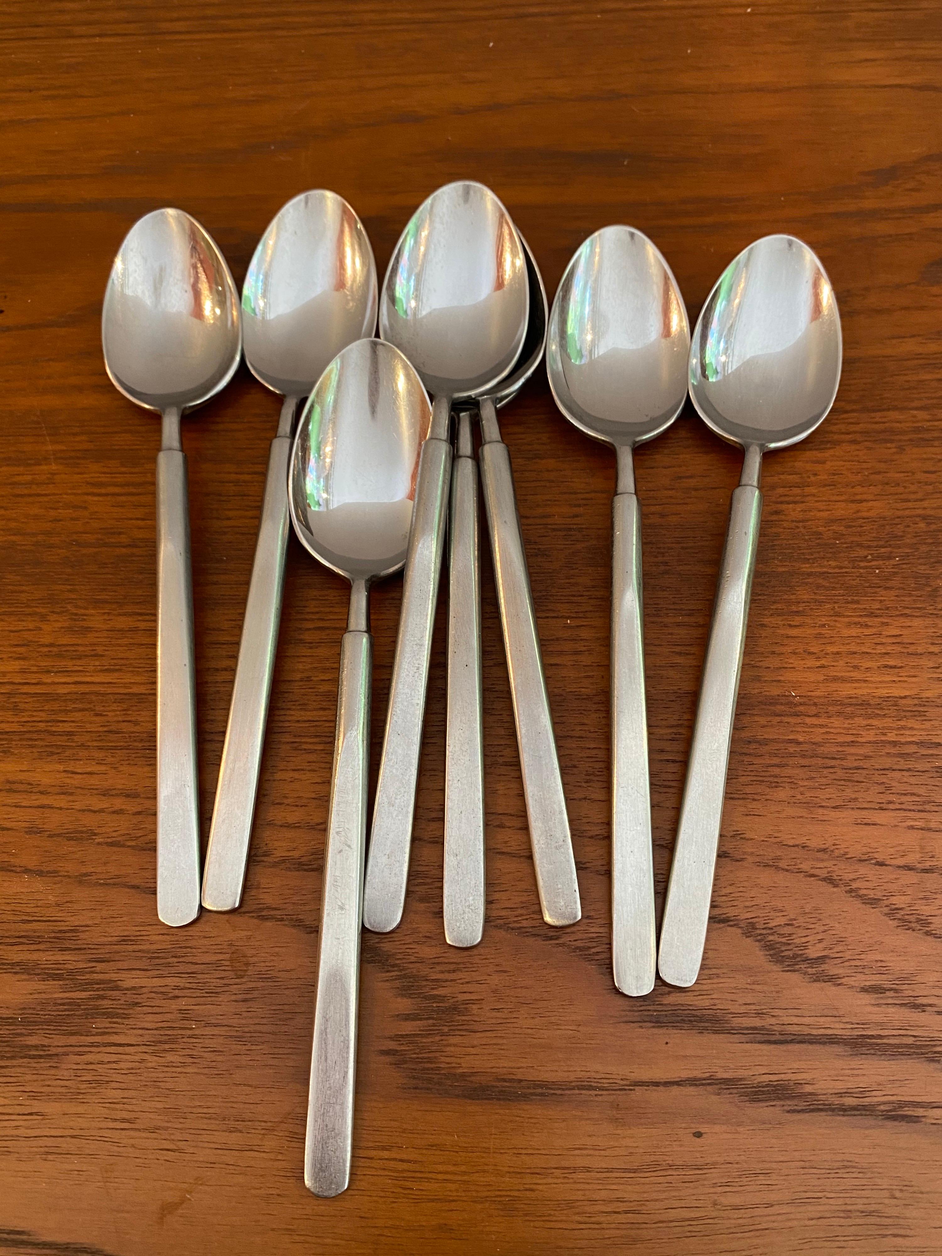 Mid-Century Modern Stanley Roberts Flatware Set in the Style of Erik Herlow/ Service for 8