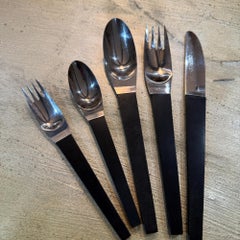 Stanley Roberts Japan Flatware Set, Carl Aubock Era Mid Century Modern
