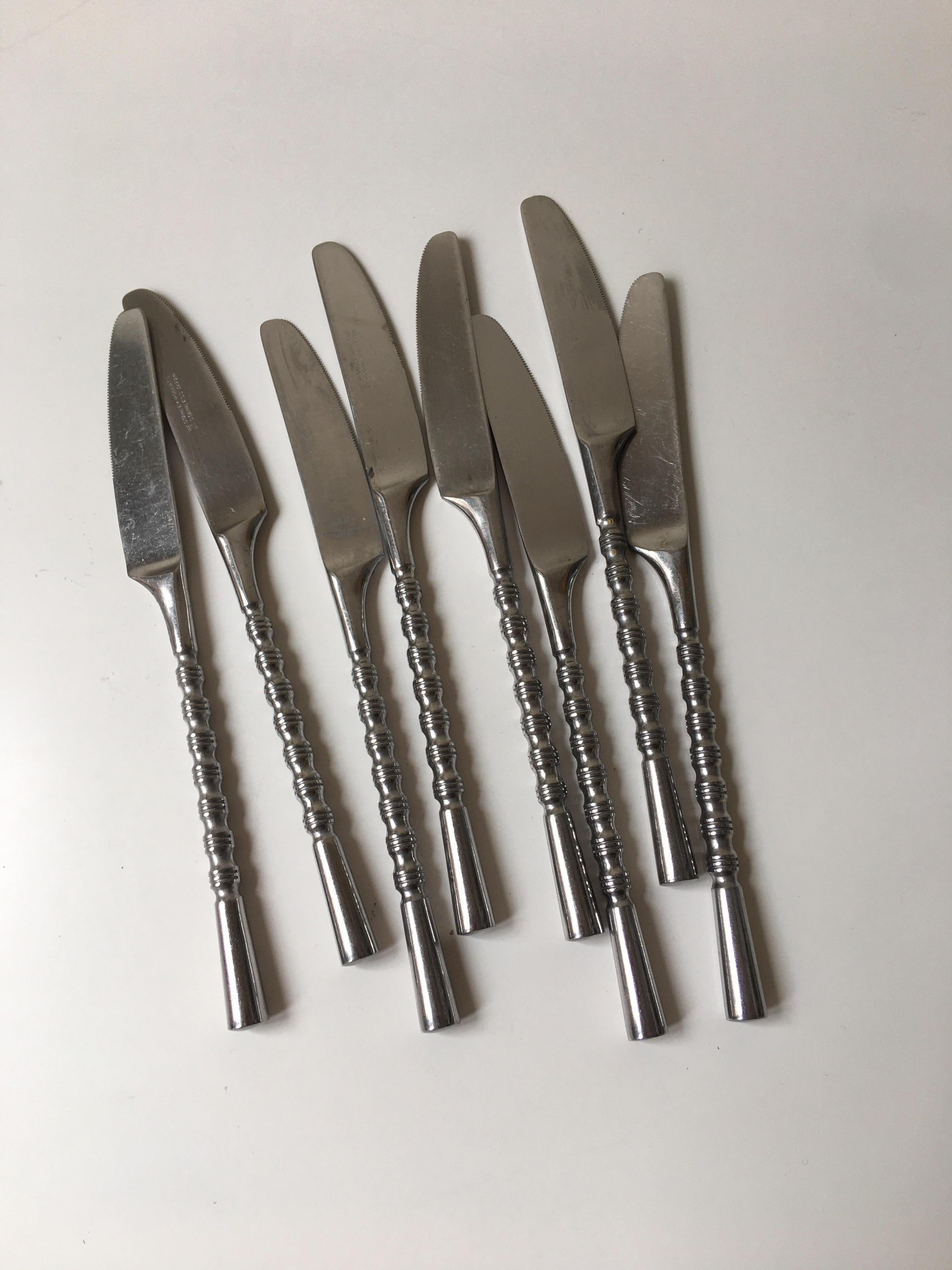 Japanese Stanley Roberts Service for 8 Mid-Century Modern Flatware Set 50 Pieces.