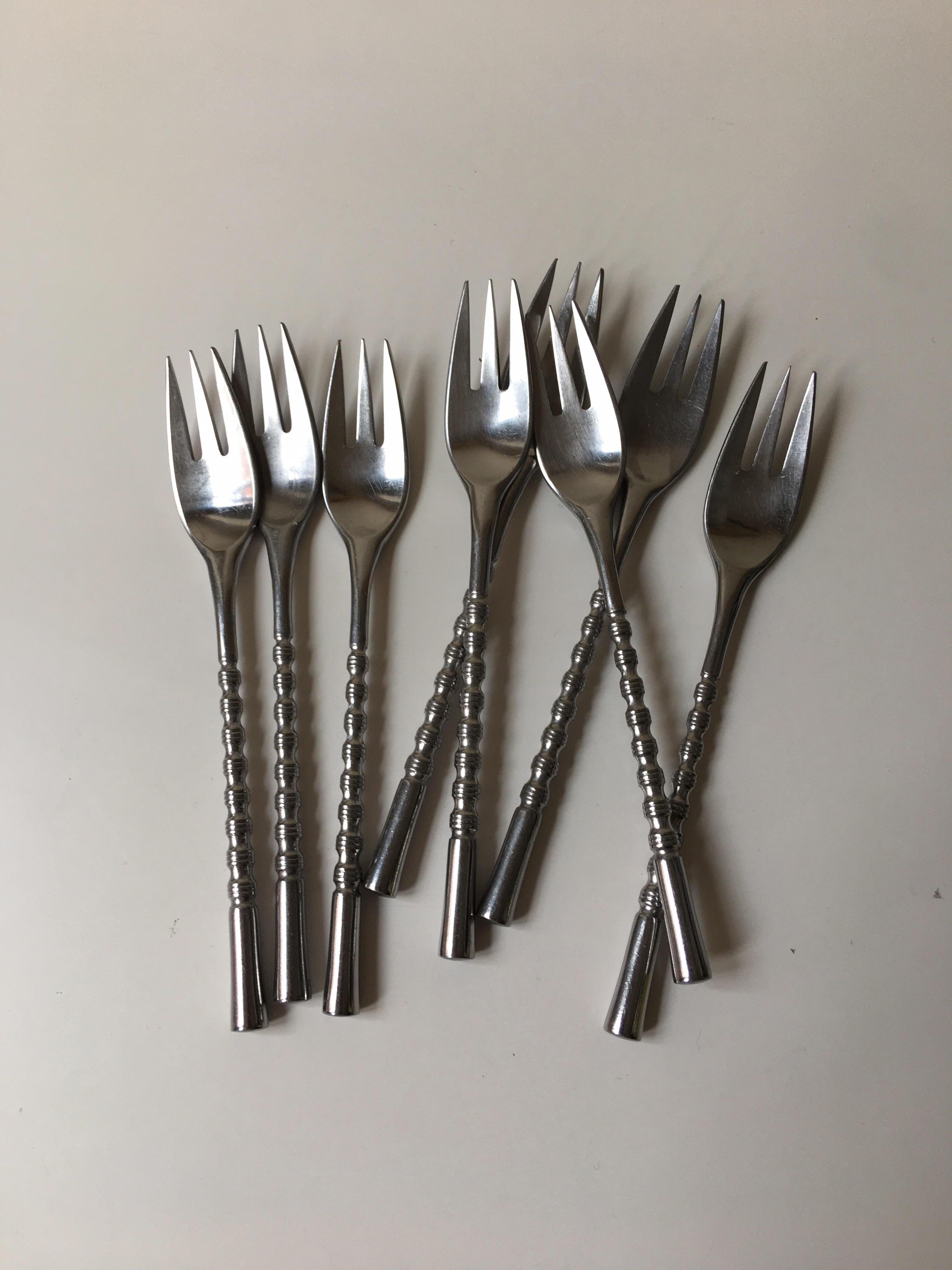 Stainless Steel Stanley Roberts Service for 8 Mid-Century Modern Flatware Set 50 Pieces.