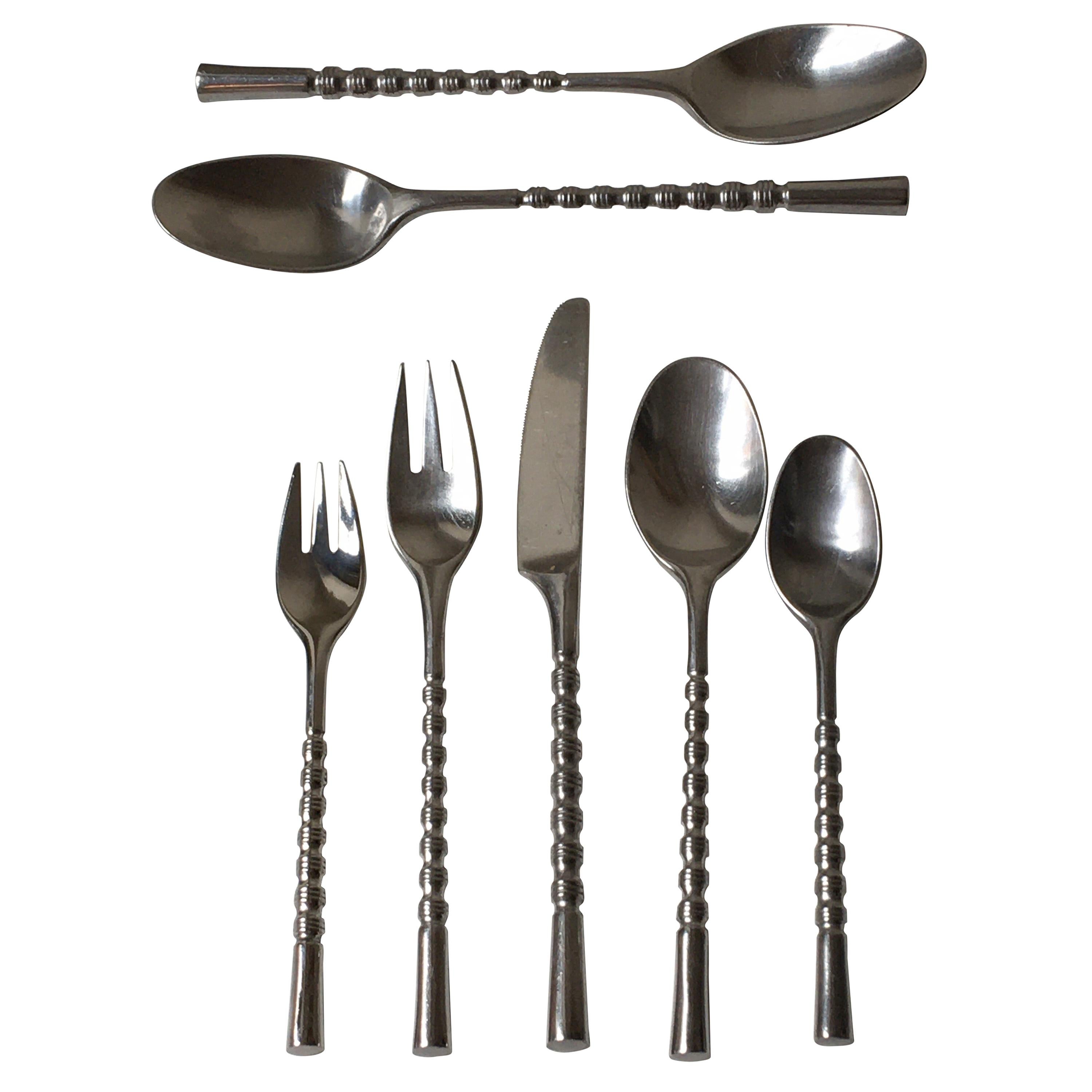 Stanley Roberts Service for 8 Mid-Century Modern Flatware Set 50 Pieces.