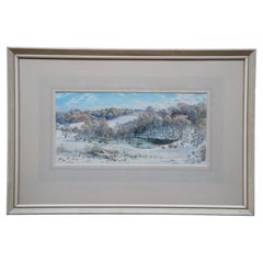 Stanley Roy Badmin Riding School Exercising Snow Watercolor Landscape Painting