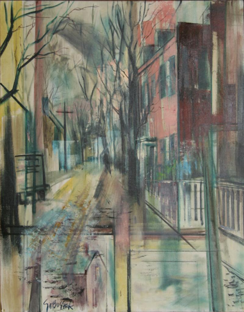 City Street, Oil Painting by Stanley Sobossek