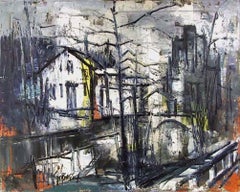 Village Canal, Oil Painting by Stanley Sobossek