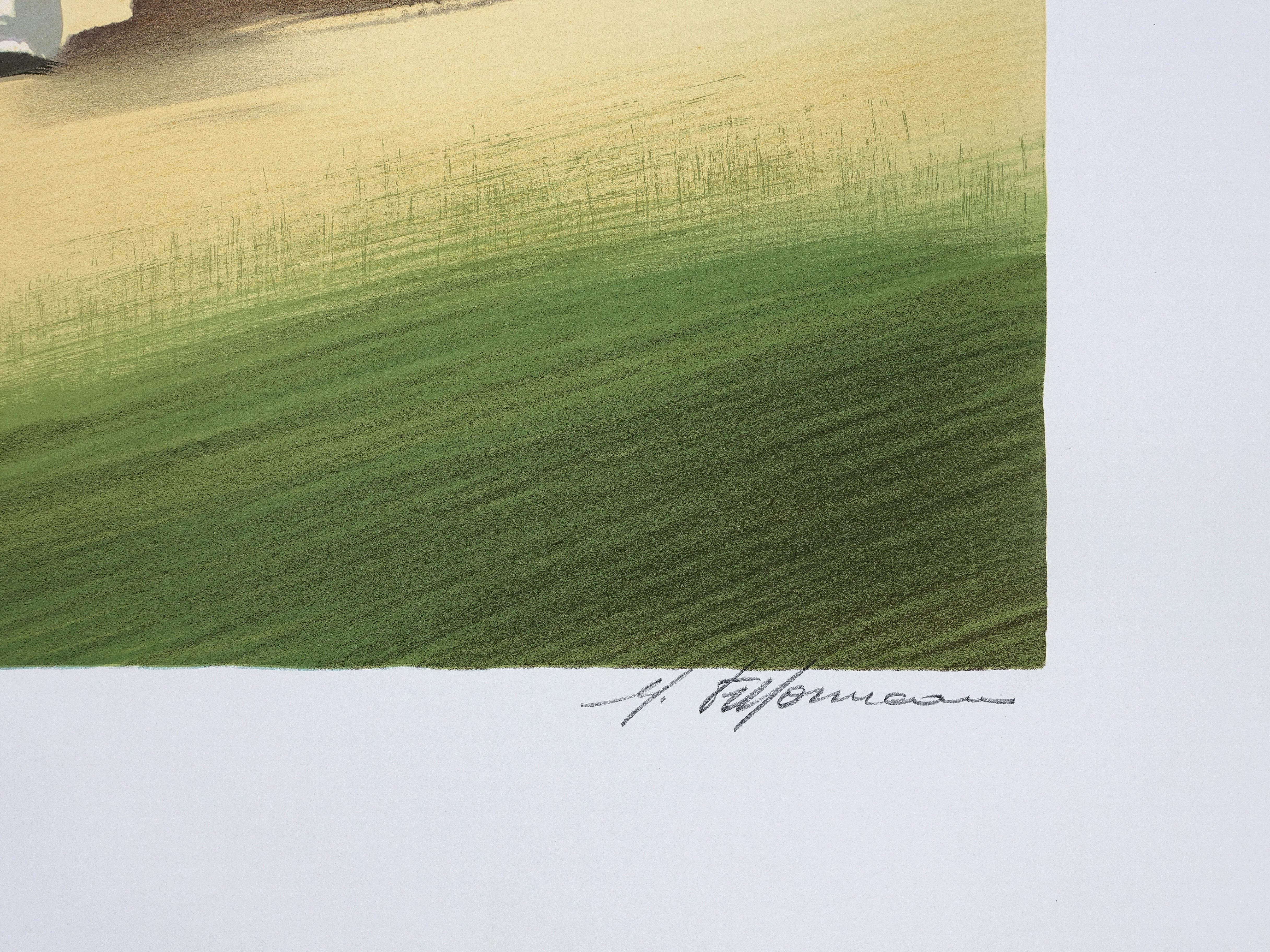 GOLF : The Swing - Original Lithograph, HANDSIGNED & Ltd /600 - Modern Print by Stanley Spencer