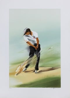 GOLF: Lo swing - Litografia originale, firmata a mano & Ltd /600