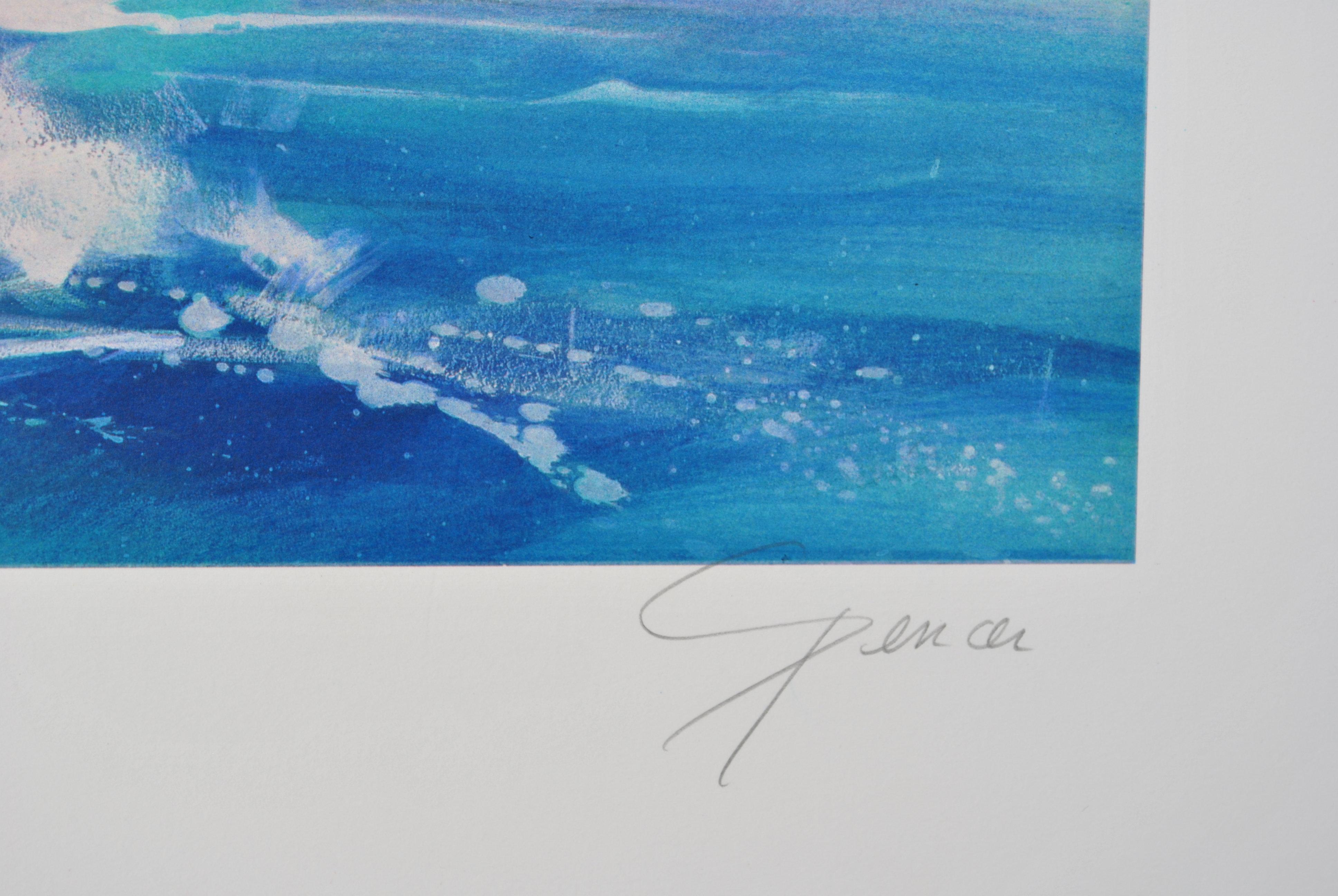SAILING : The Race - Original Lithograph, HANDSIGNED & Ltd /150 - Modern Print by Stanley Spencer