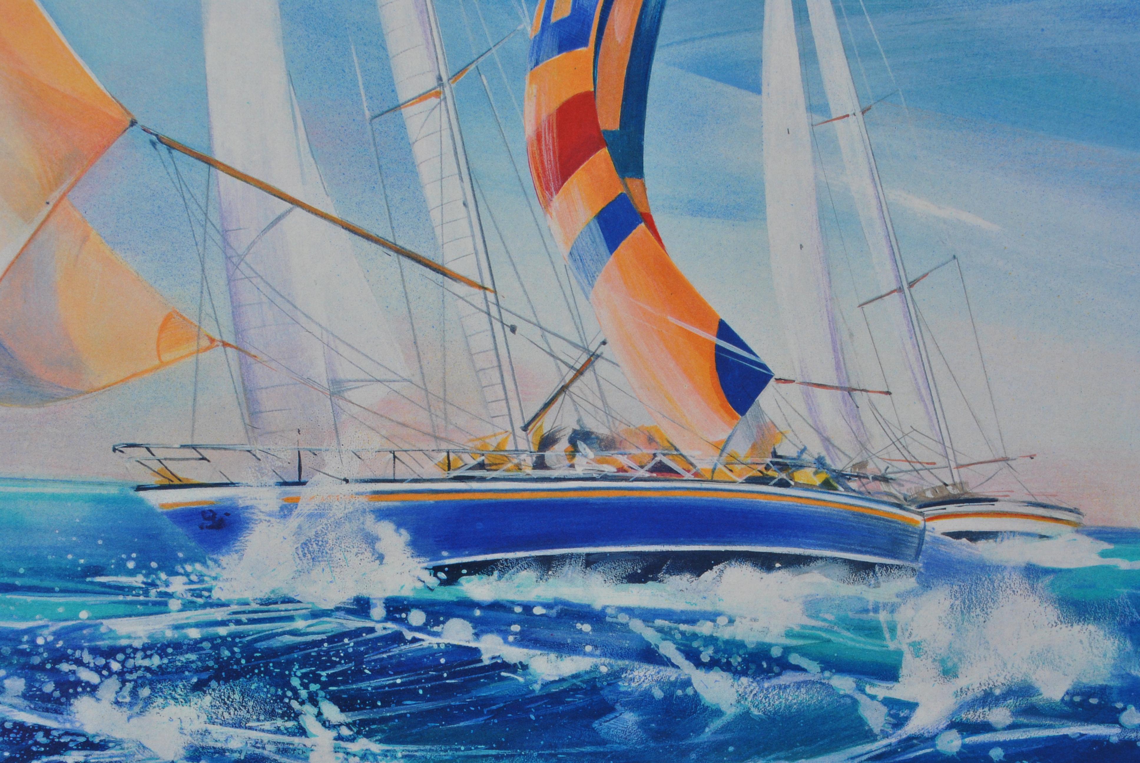 SAILING : The Race - Original Lithograph, HANDSIGNED & Ltd /150 For Sale 2