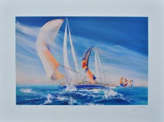SAILING: The Race - Litografia originale, firmata a mano & Ltd /150