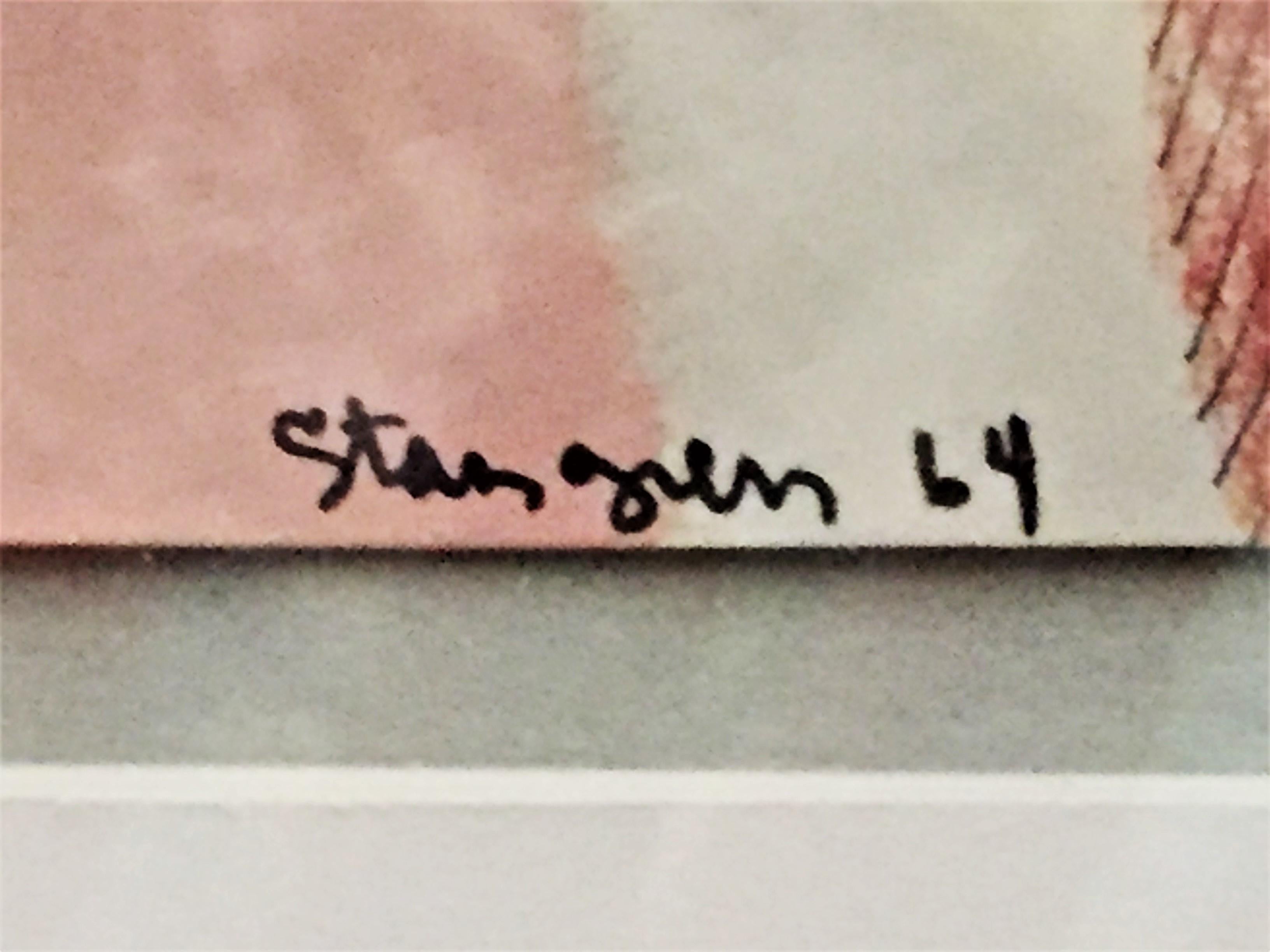 Stanley Stangren, Collage astratto modernista a tecnica mista, 1964 circa In condizioni buone in vendita a New York, NY